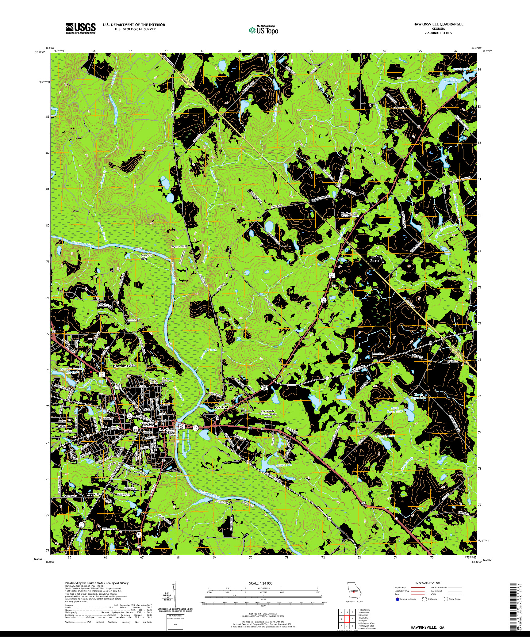USGS US TOPO 7.5-MINUTE MAP FOR HAWKINSVILLE, GA 2020