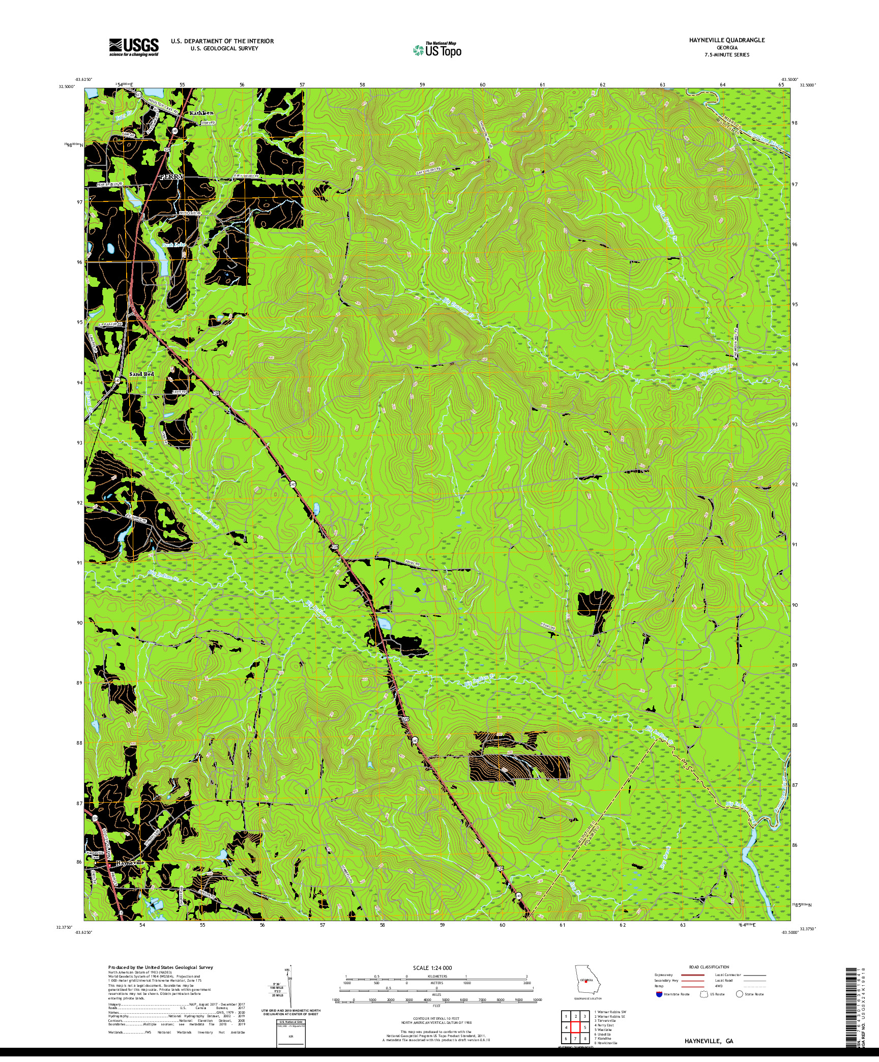 USGS US TOPO 7.5-MINUTE MAP FOR HAYNEVILLE, GA 2020
