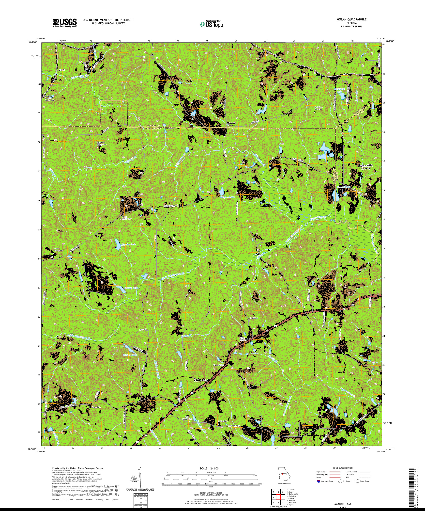 USGS US TOPO 7.5-MINUTE MAP FOR MORAN, GA 2020