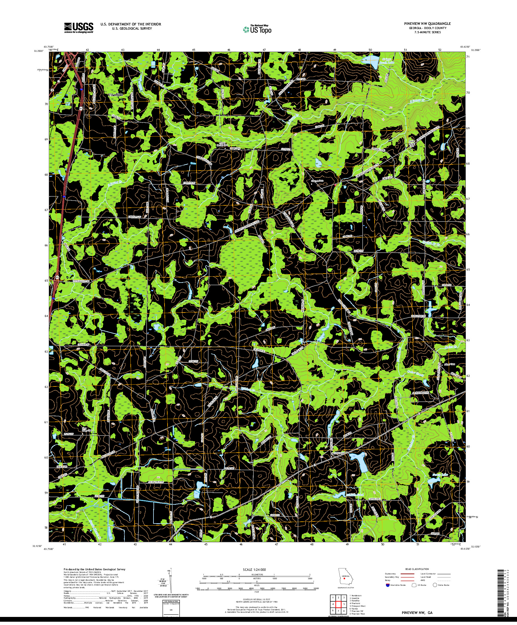 USGS US TOPO 7.5-MINUTE MAP FOR PINEVIEW NW, GA 2020