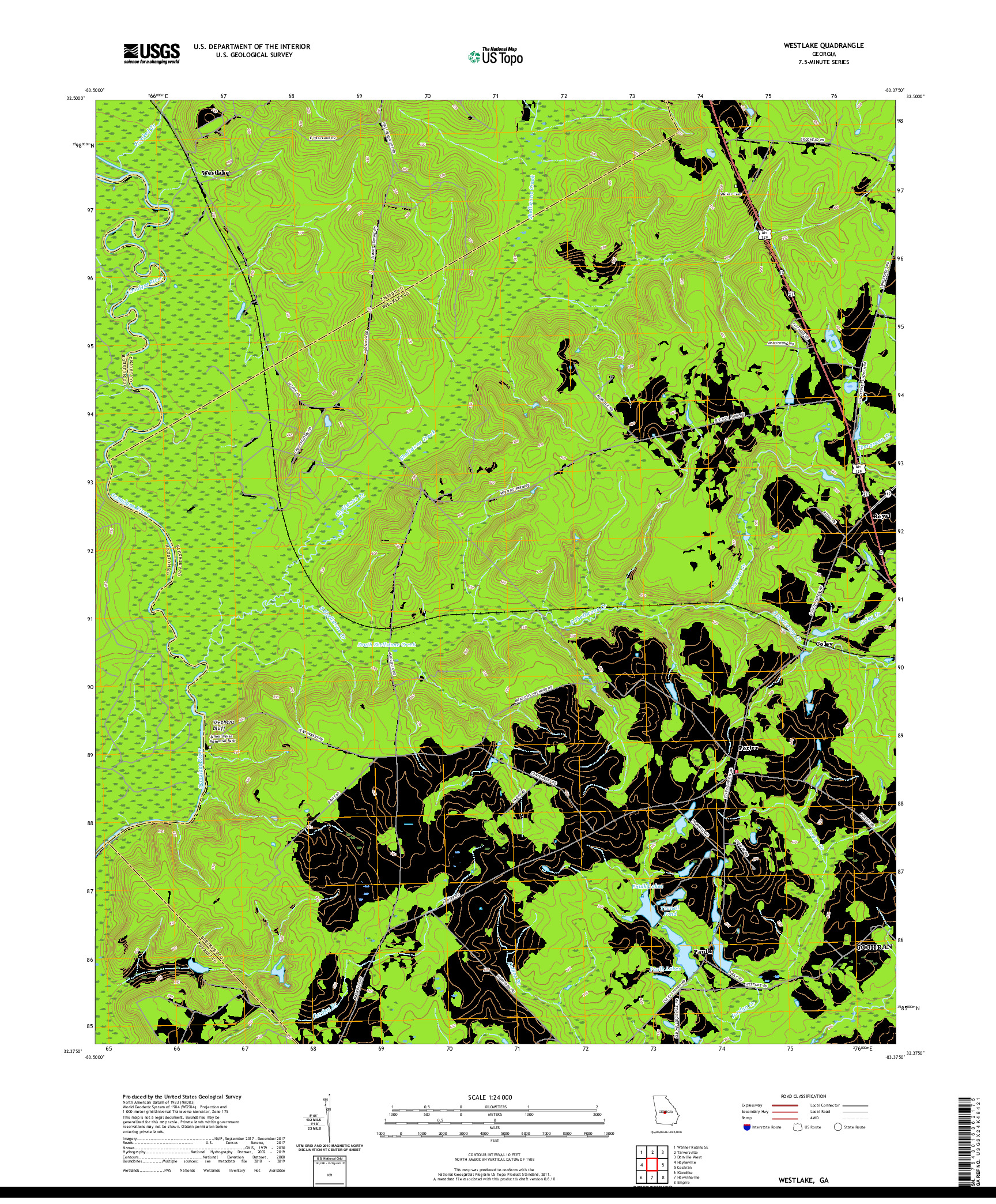 USGS US TOPO 7.5-MINUTE MAP FOR WESTLAKE, GA 2020