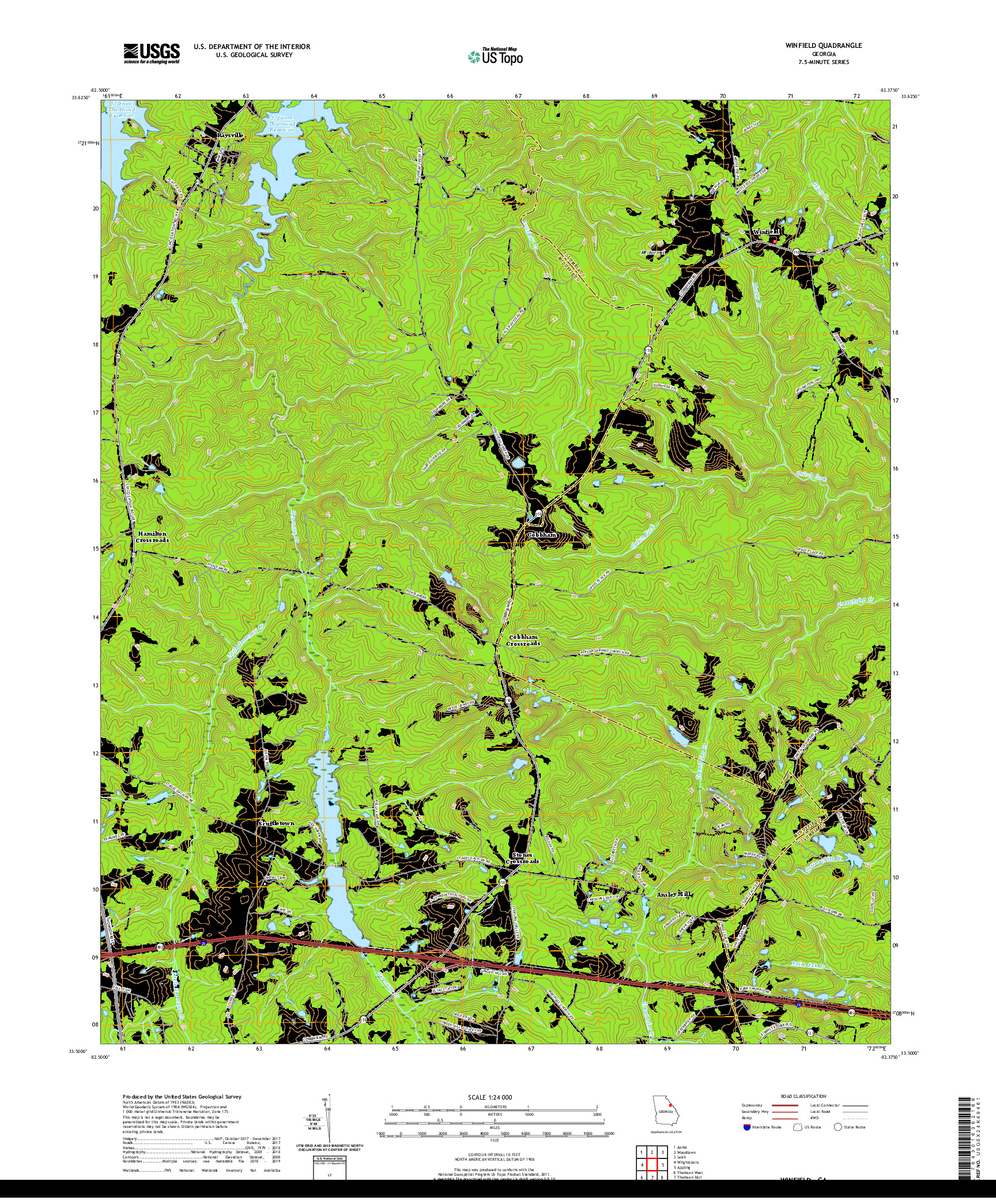 USGS US TOPO 7.5-MINUTE MAP FOR WINFIELD, GA 2020