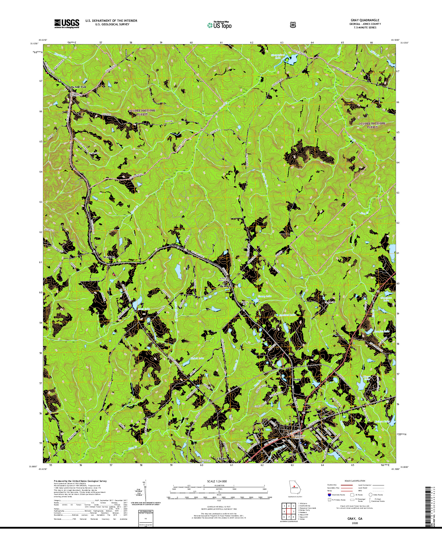 USGS US TOPO 7.5-MINUTE MAP FOR GRAY, GA 2020