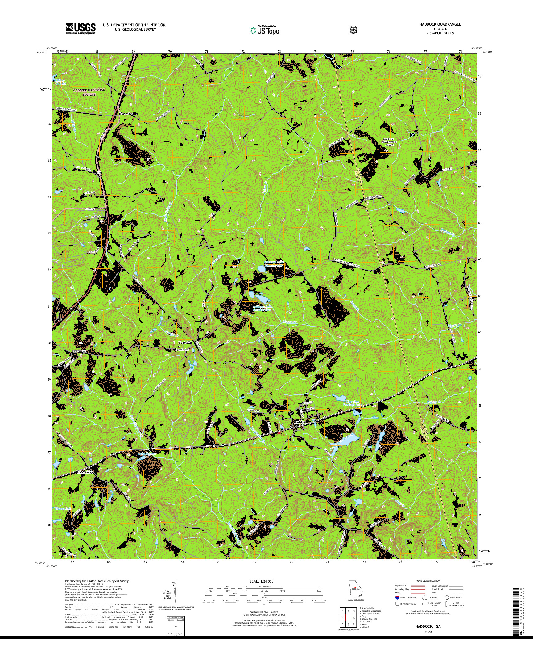 USGS US TOPO 7.5-MINUTE MAP FOR HADDOCK, GA 2020