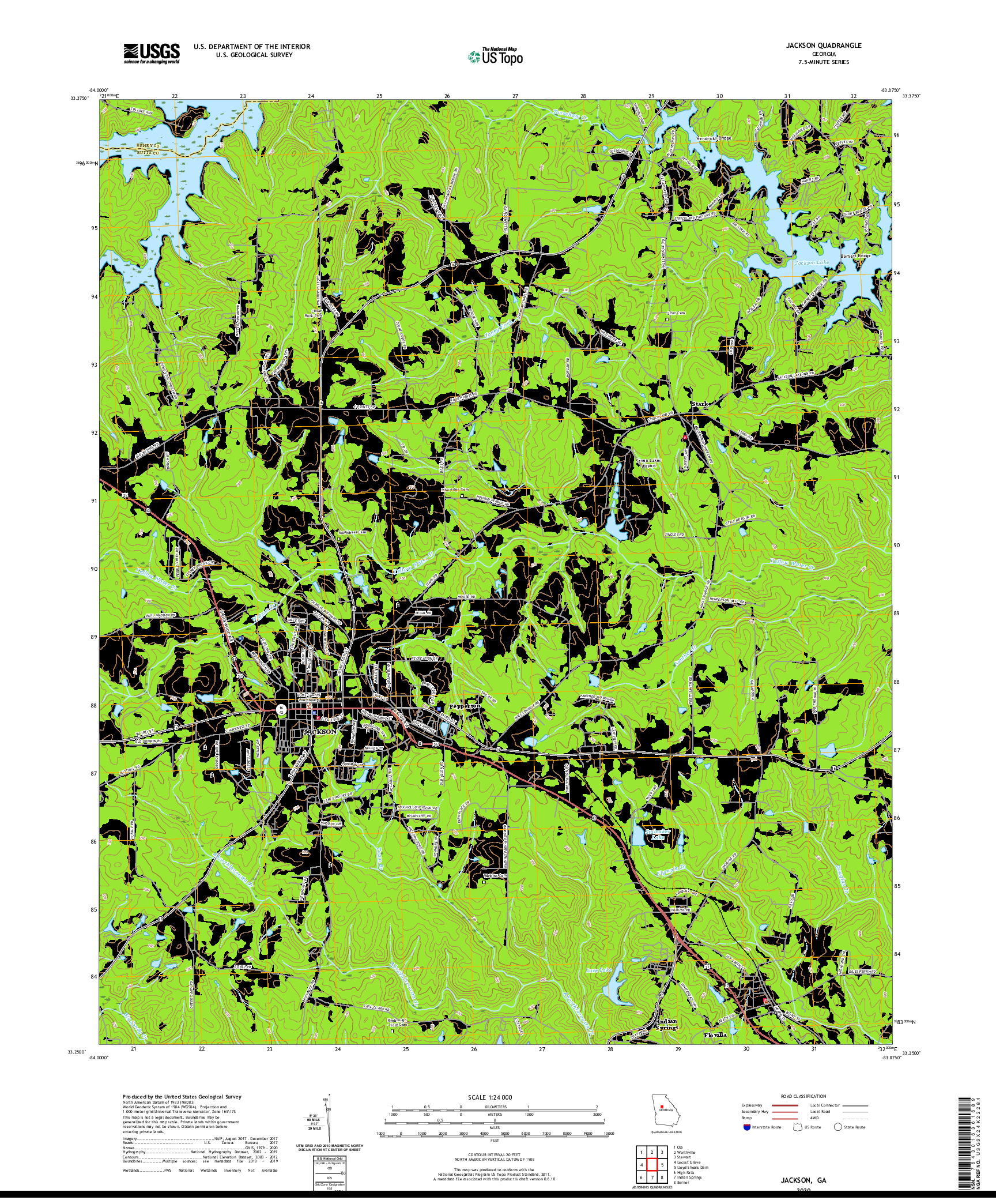 USGS US TOPO 7.5-MINUTE MAP FOR JACKSON, GA 2020