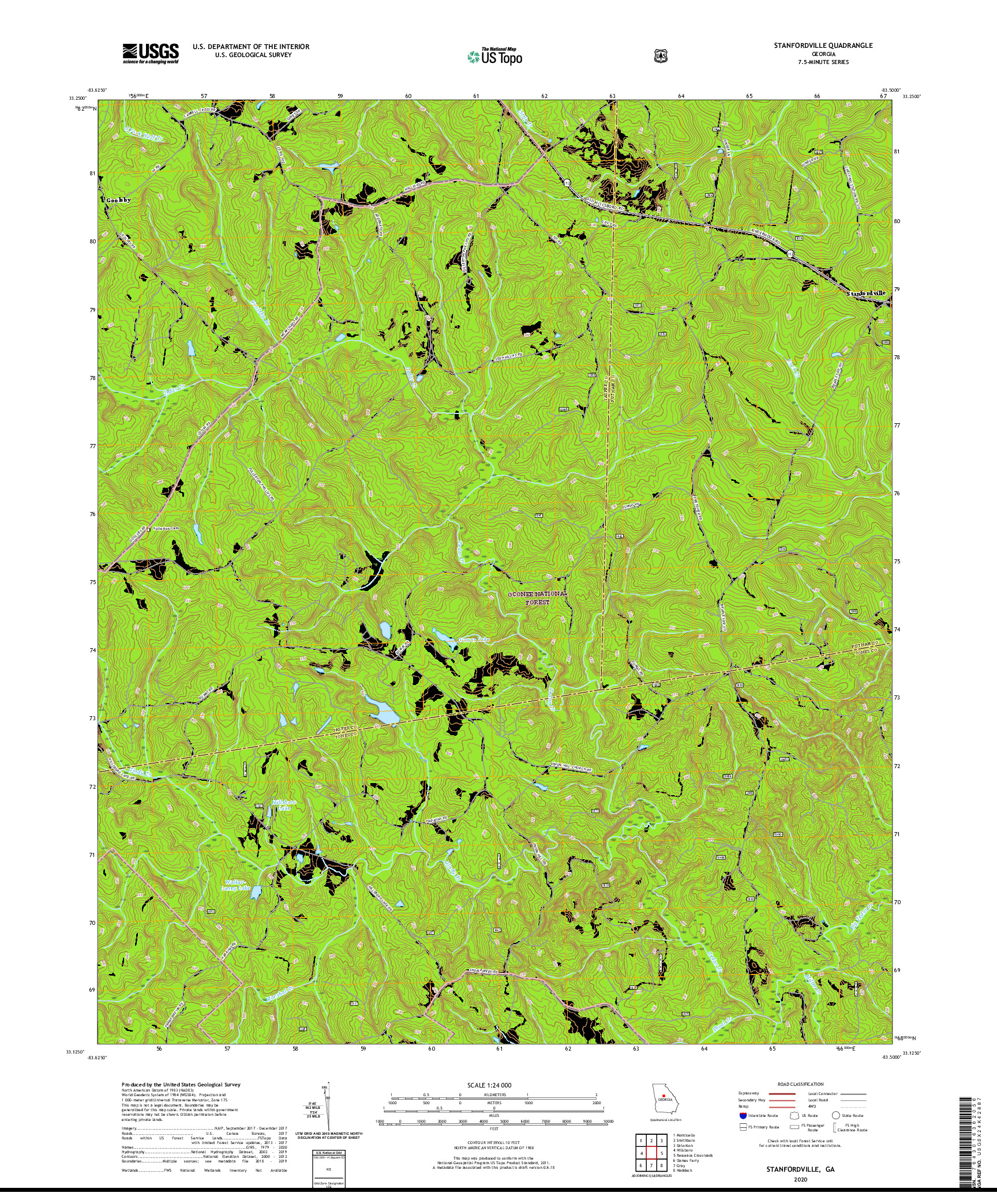 USGS US TOPO 7.5-MINUTE MAP FOR STANFORDVILLE, GA 2020