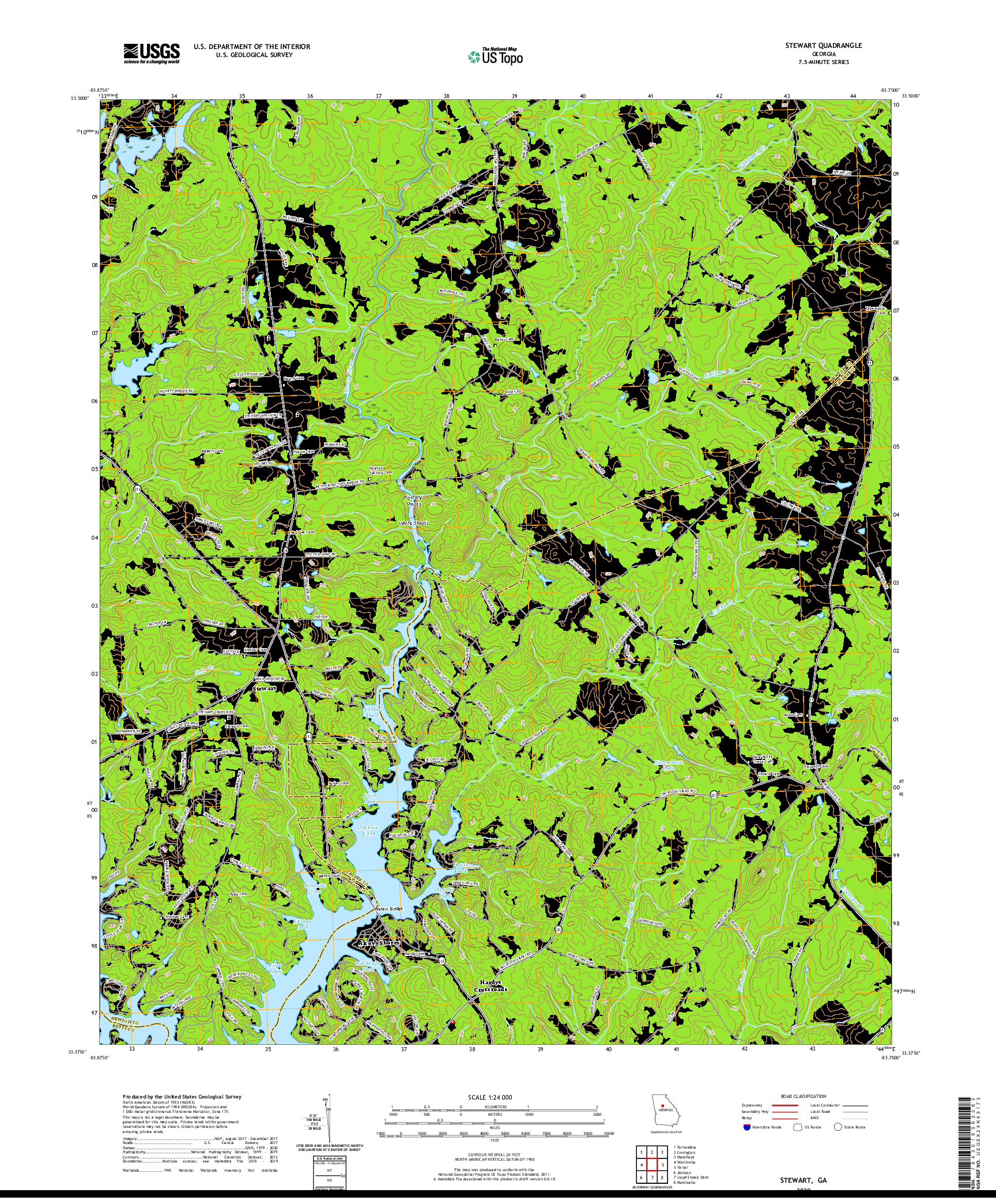 USGS US TOPO 7.5-MINUTE MAP FOR STEWART, GA 2020