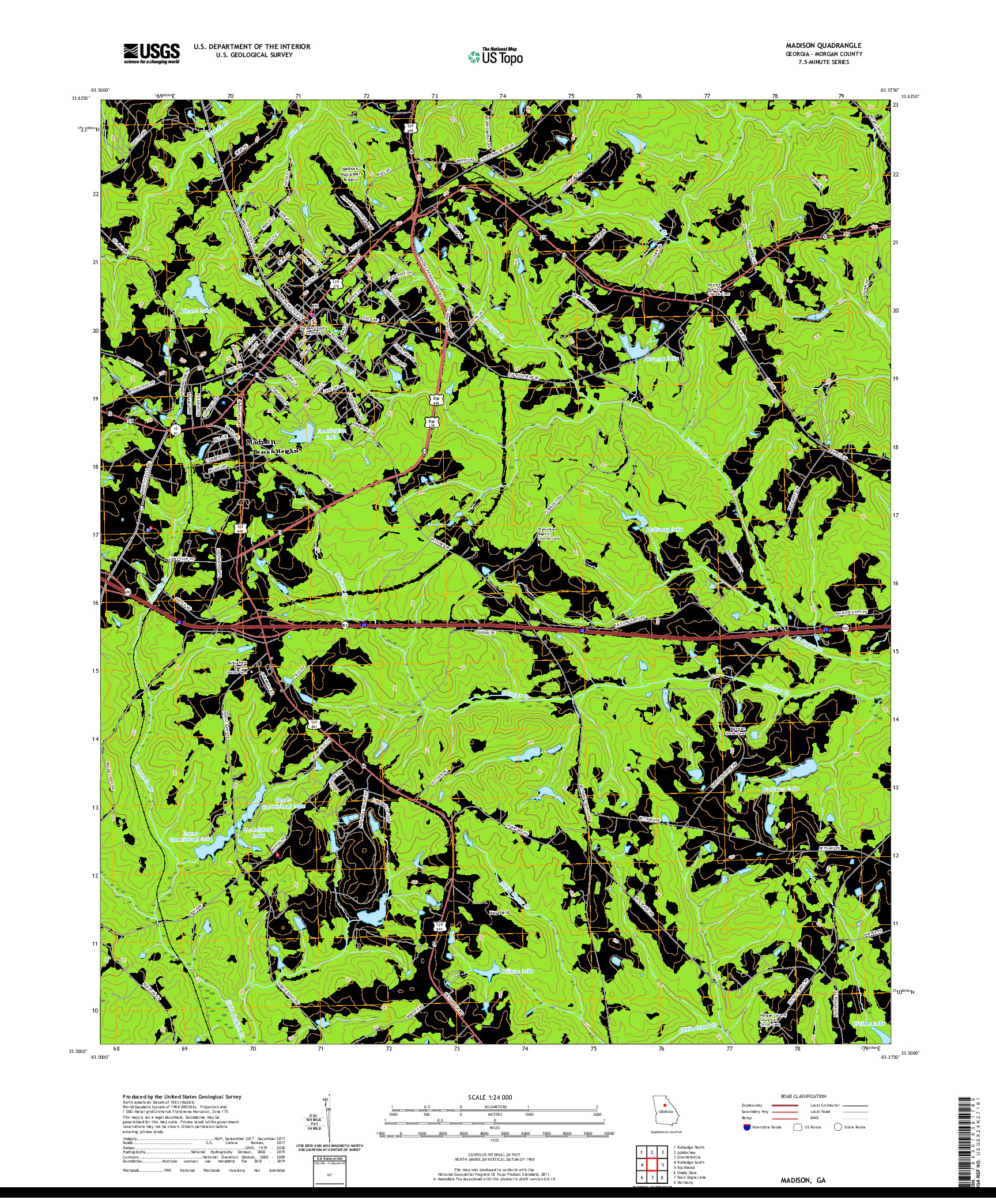 USGS US TOPO 7.5-MINUTE MAP FOR MADISON, GA 2020