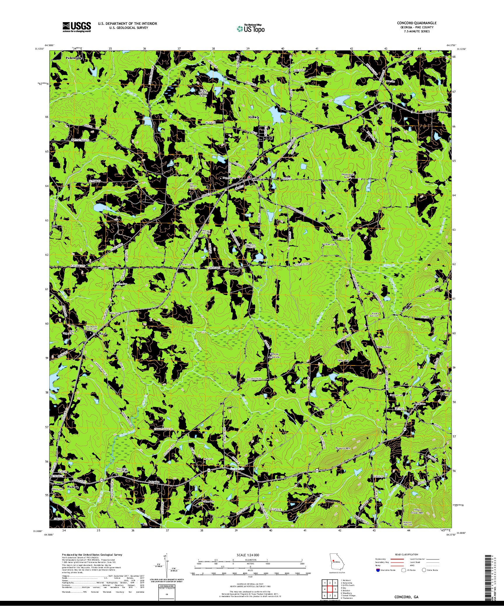 USGS US TOPO 7.5-MINUTE MAP FOR CONCORD, GA 2020