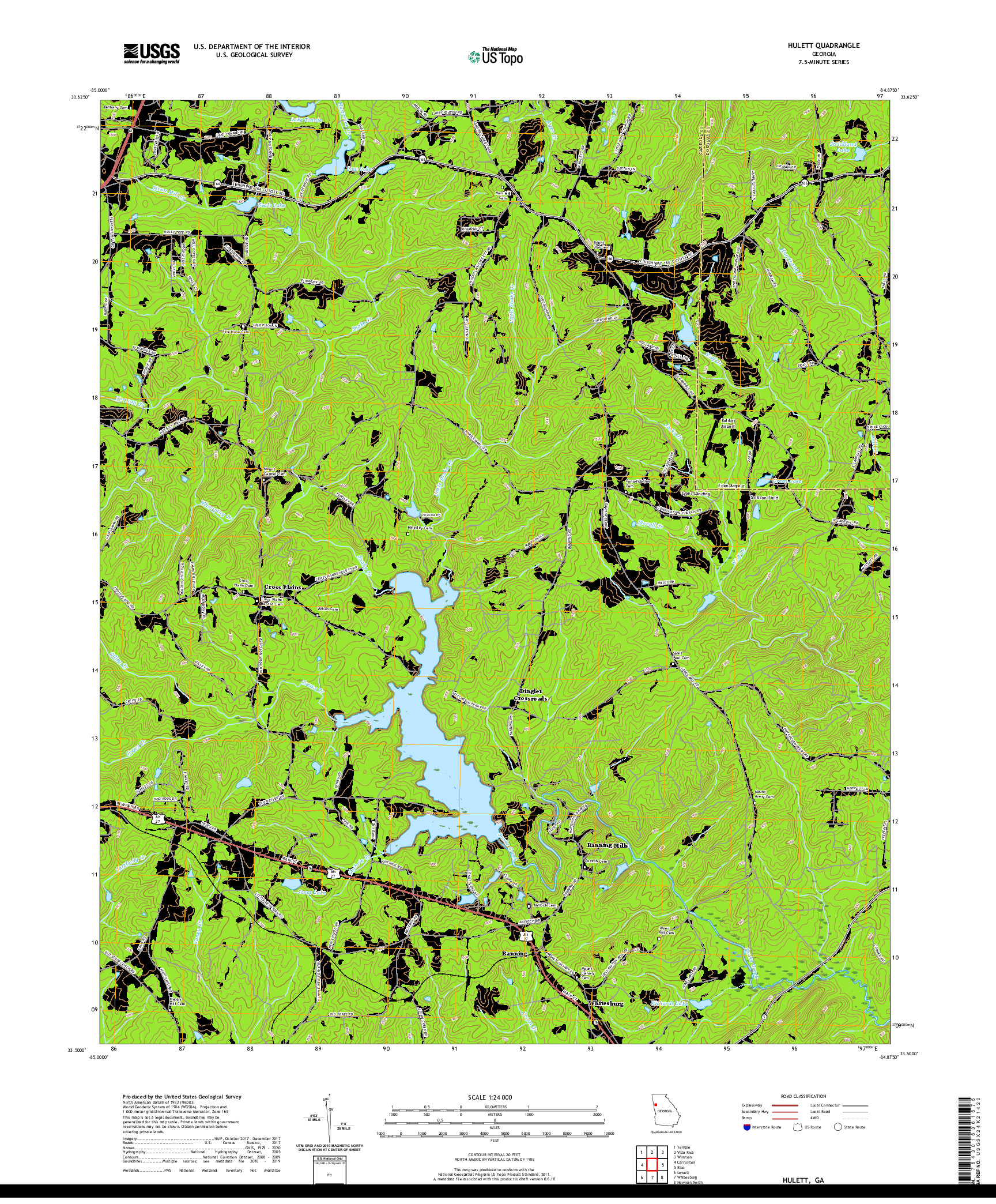 USGS US TOPO 7.5-MINUTE MAP FOR HULETT, GA 2020