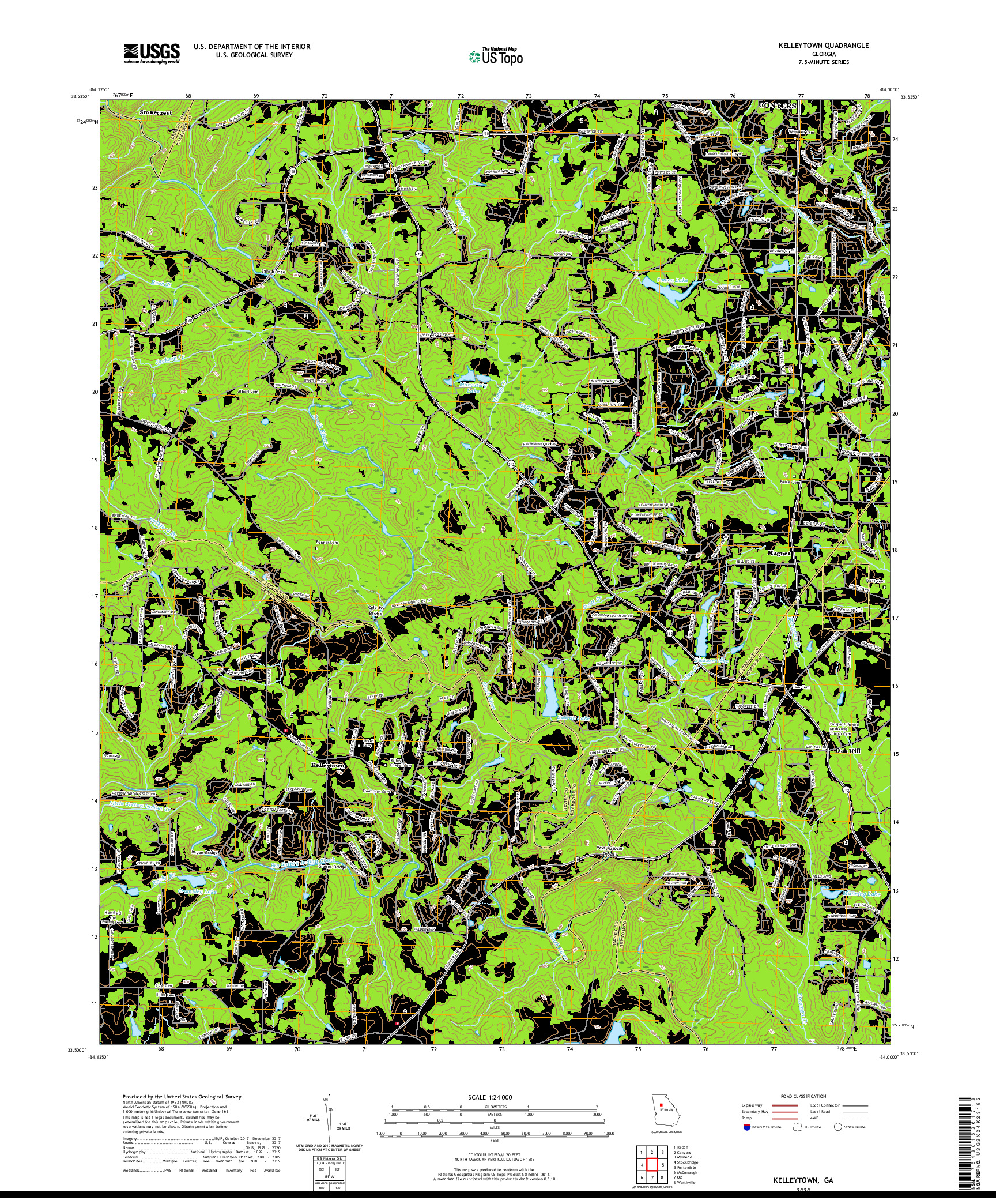 USGS US TOPO 7.5-MINUTE MAP FOR KELLEYTOWN, GA 2020