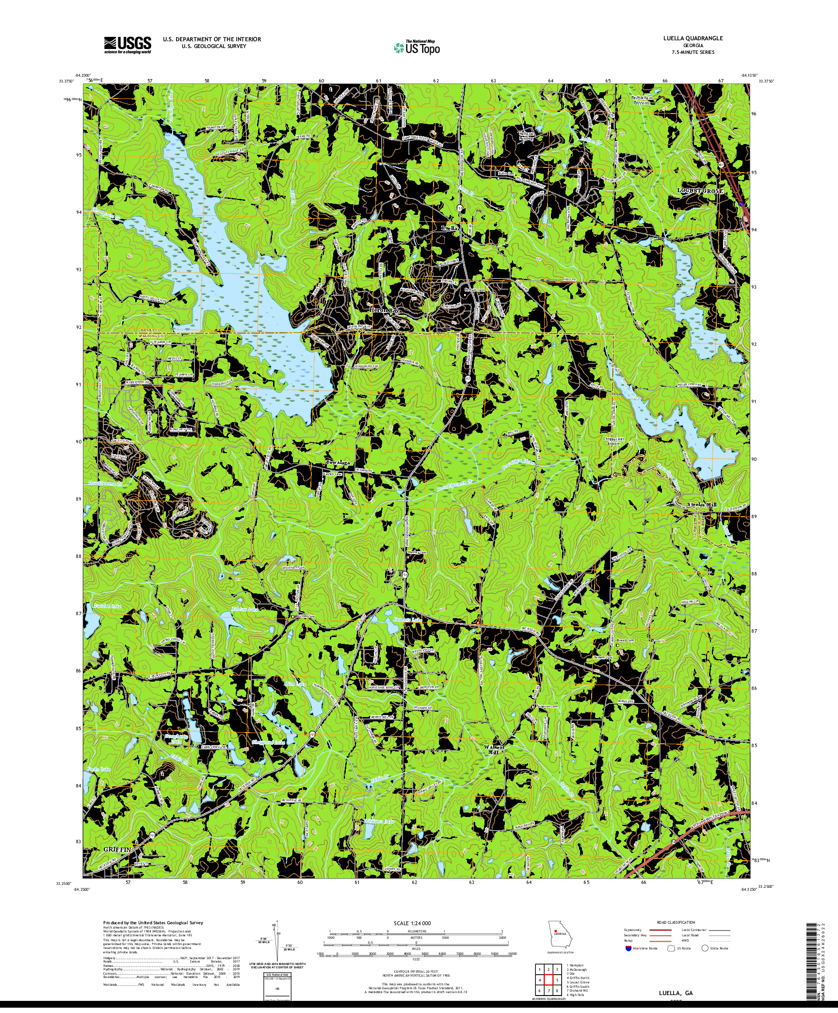 USGS US TOPO 7.5-MINUTE MAP FOR LUELLA, GA 2020