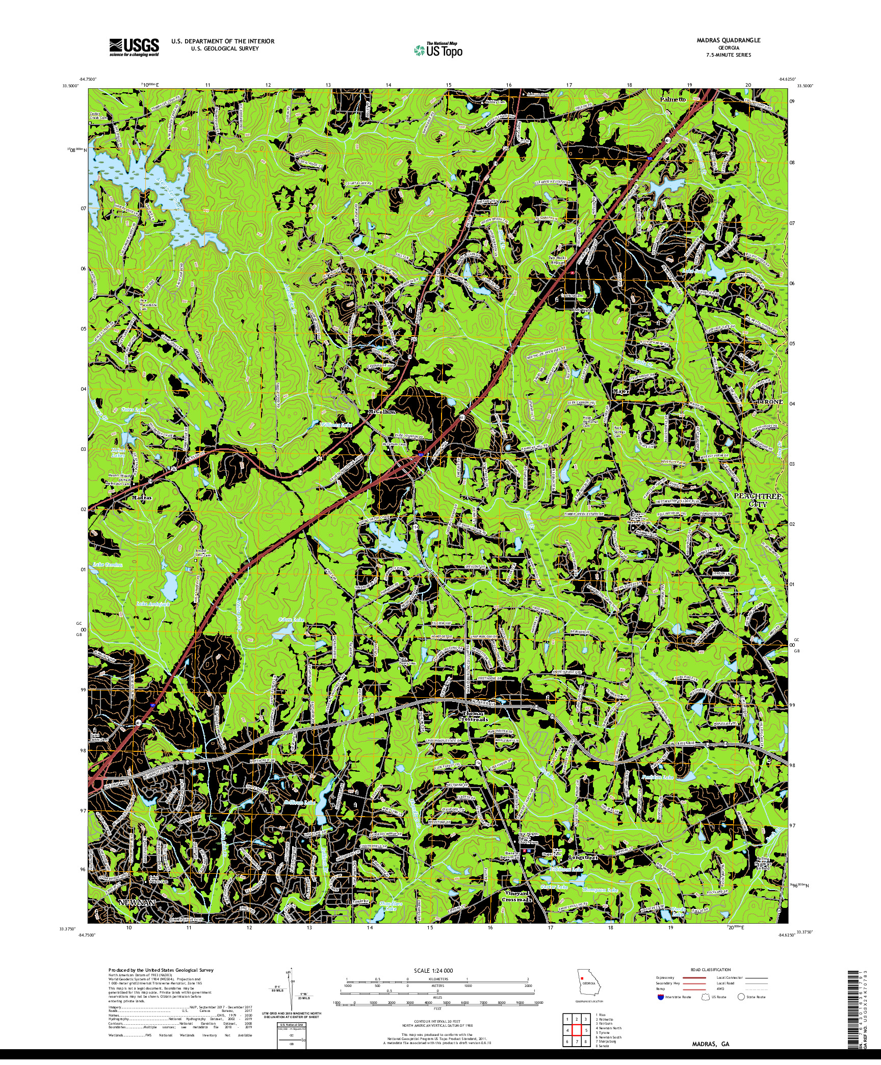 USGS US TOPO 7.5-MINUTE MAP FOR MADRAS, GA 2020