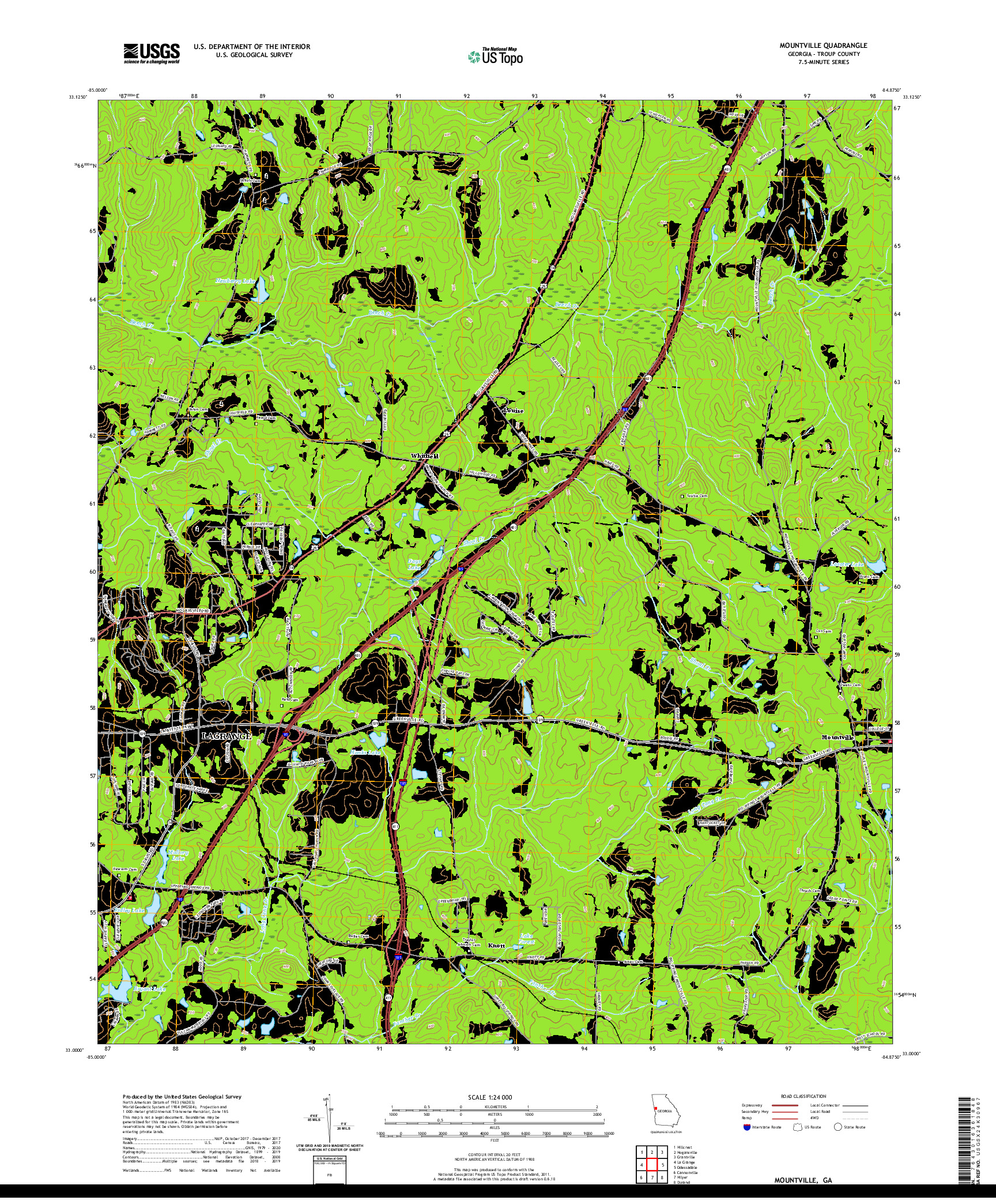 USGS US TOPO 7.5-MINUTE MAP FOR MOUNTVILLE, GA 2020