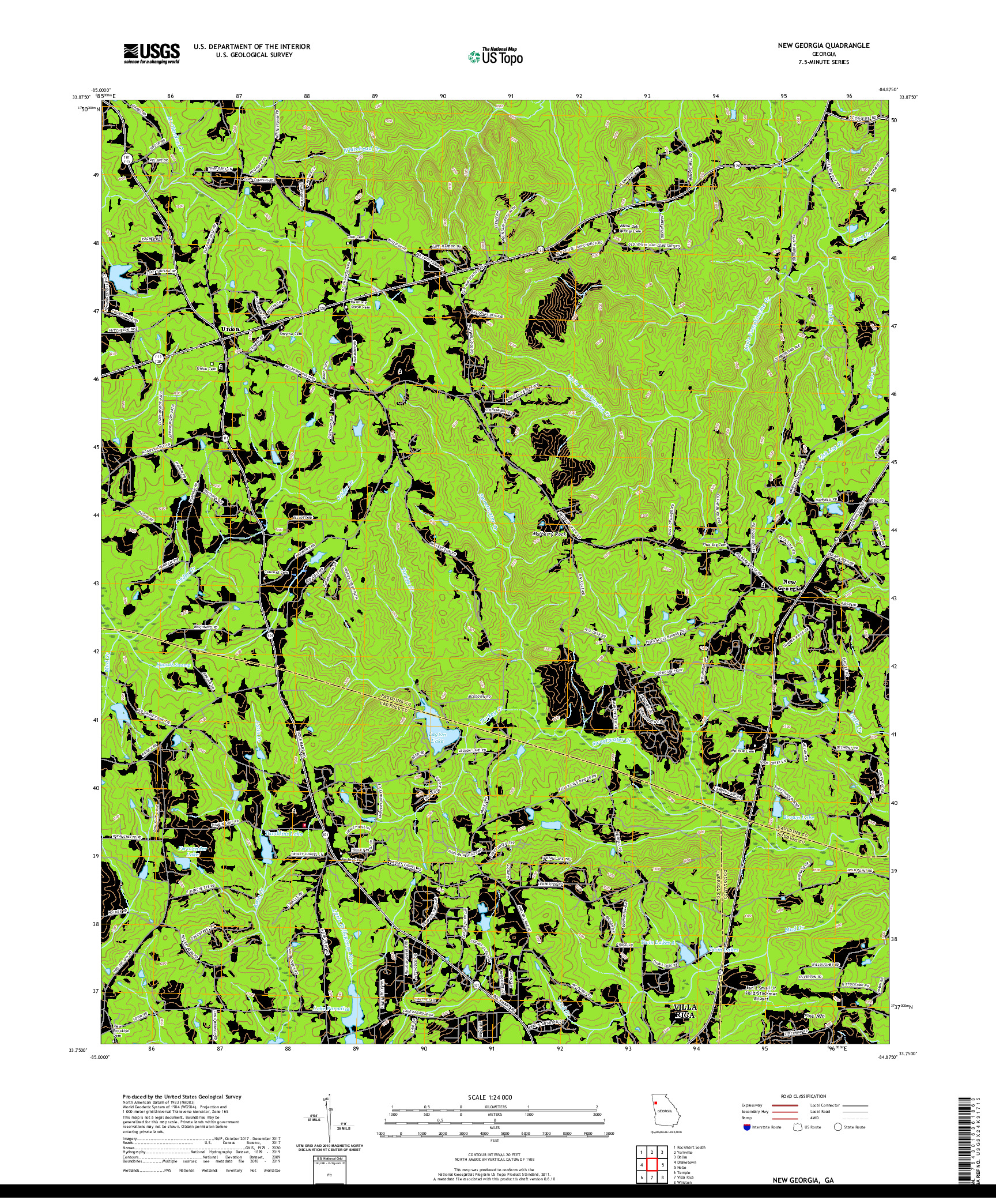 USGS US TOPO 7.5-MINUTE MAP FOR NEW GEORGIA, GA 2020