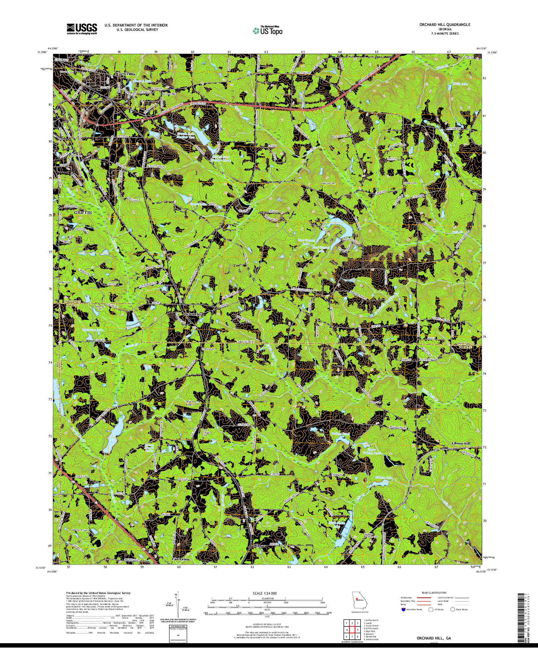 USGS US TOPO 7.5-MINUTE MAP FOR ORCHARD HILL, GA 2020