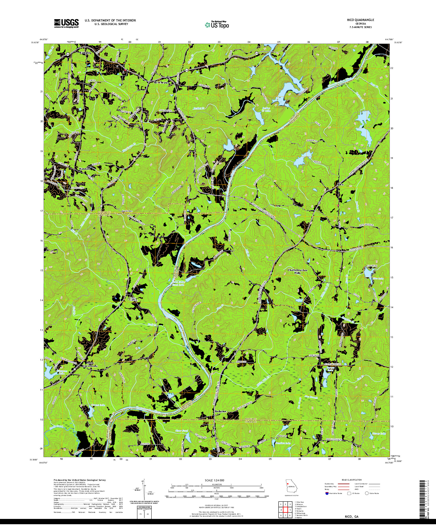USGS US TOPO 7.5-MINUTE MAP FOR RICO, GA 2020