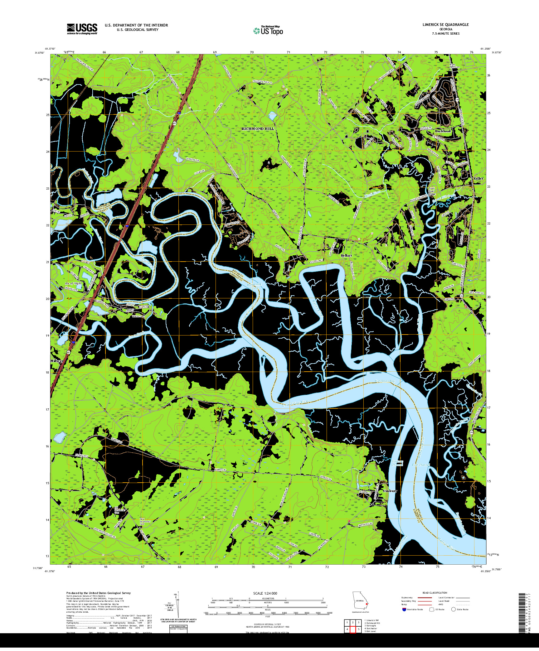 USGS US TOPO 7.5-MINUTE MAP FOR LIMERICK SE, GA 2020