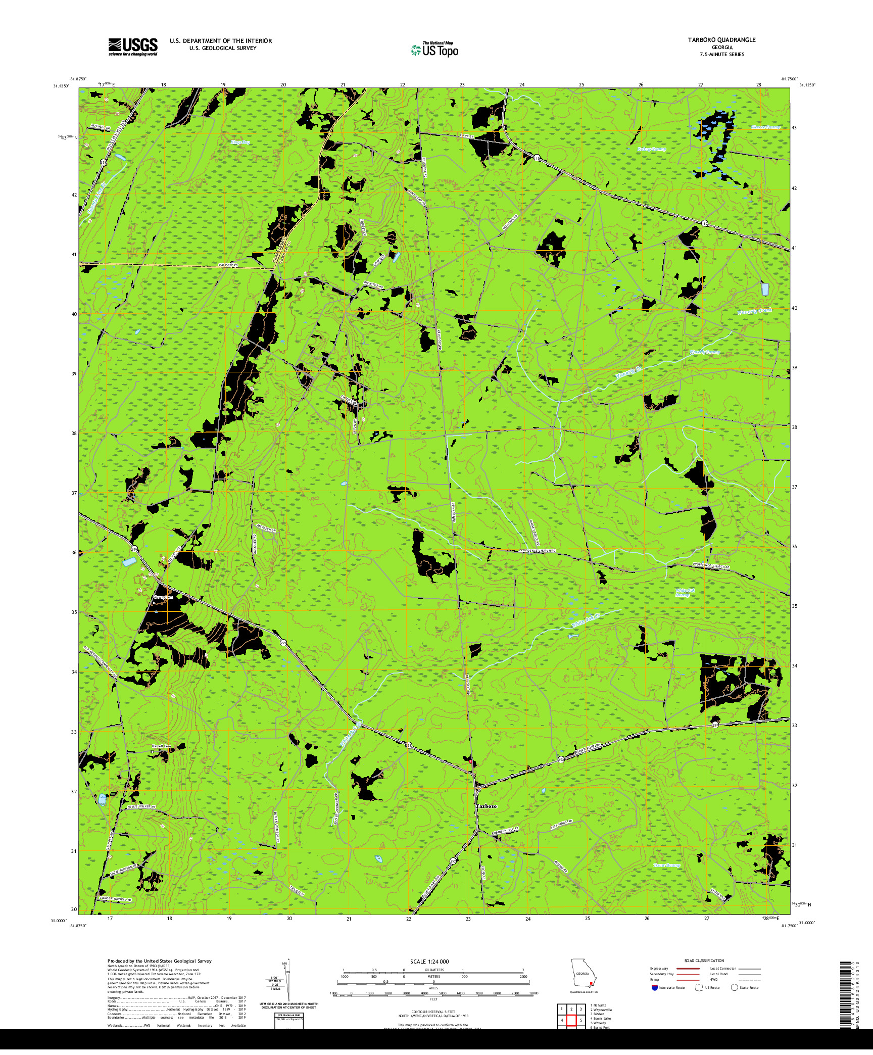 USGS US TOPO 7.5-MINUTE MAP FOR TARBORO, GA 2020