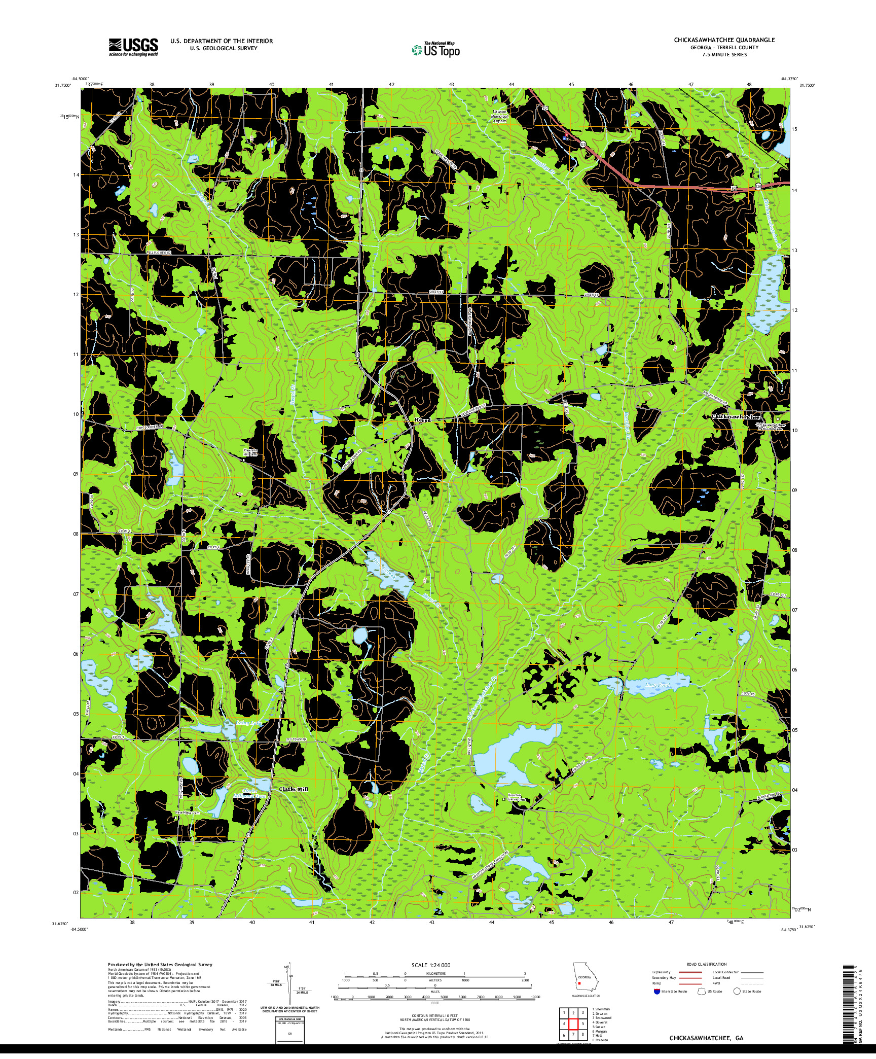 USGS US TOPO 7.5-MINUTE MAP FOR CHICKASAWHATCHEE, GA 2020