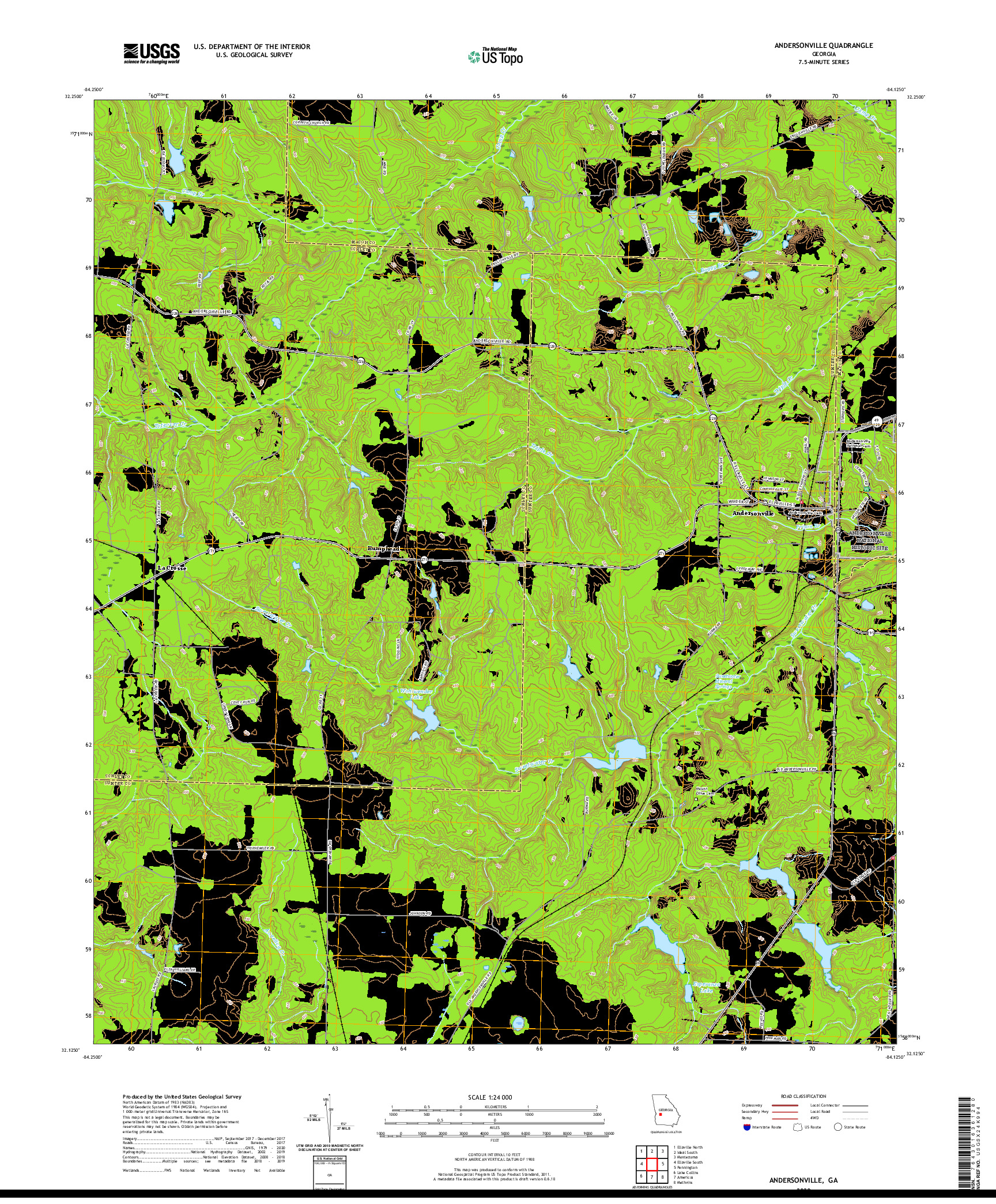 USGS US TOPO 7.5-MINUTE MAP FOR ANDERSONVILLE, GA 2020