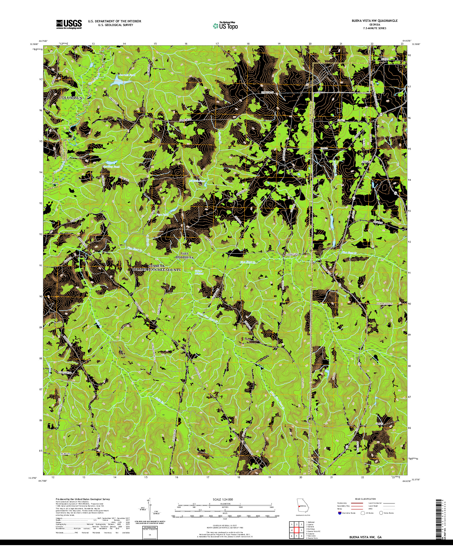 USGS US TOPO 7.5-MINUTE MAP FOR BUENA VISTA NW, GA 2020