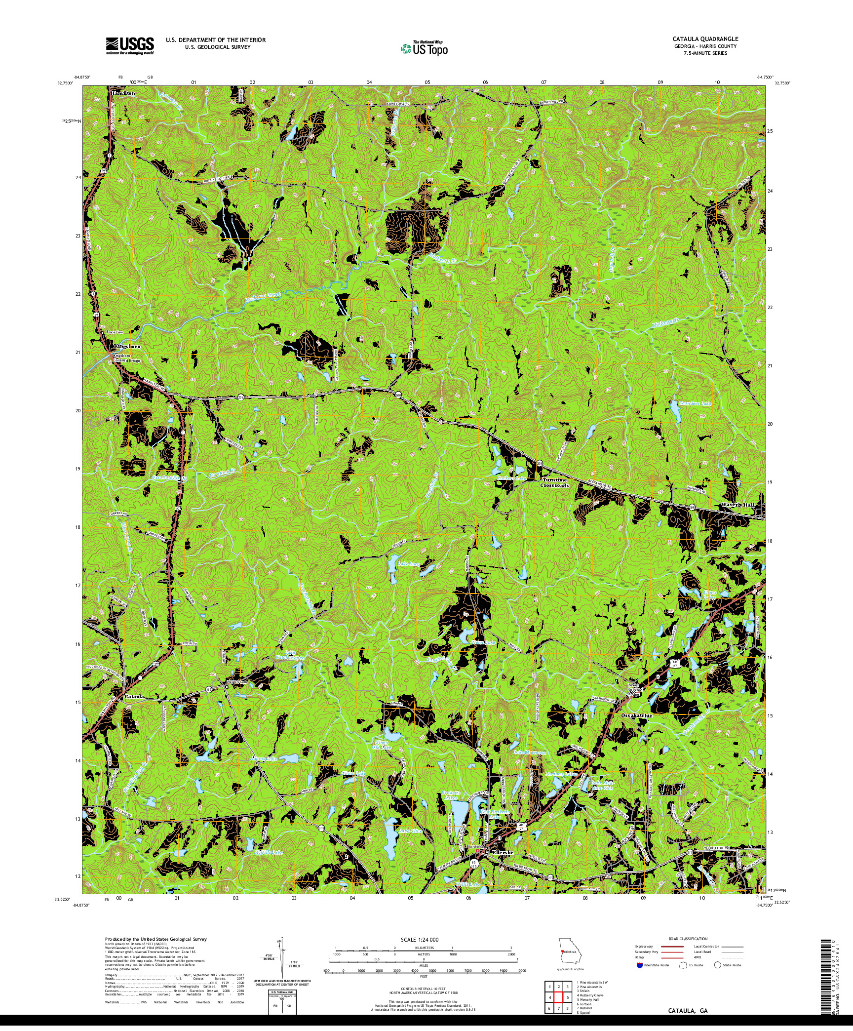 USGS US TOPO 7.5-MINUTE MAP FOR CATAULA, GA 2020