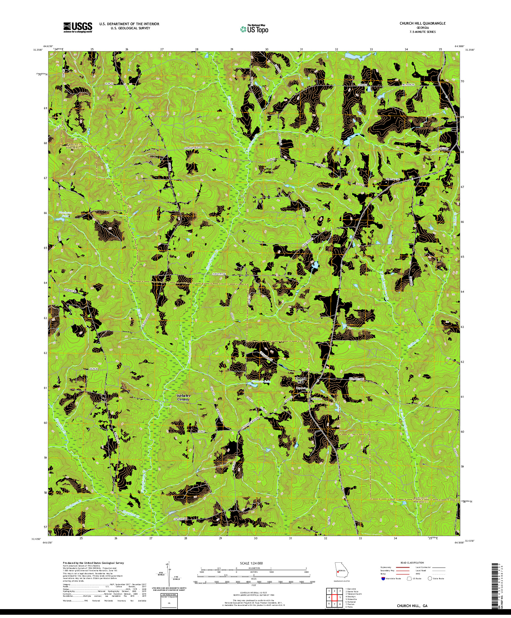 USGS US TOPO 7.5-MINUTE MAP FOR CHURCH HILL, GA 2020