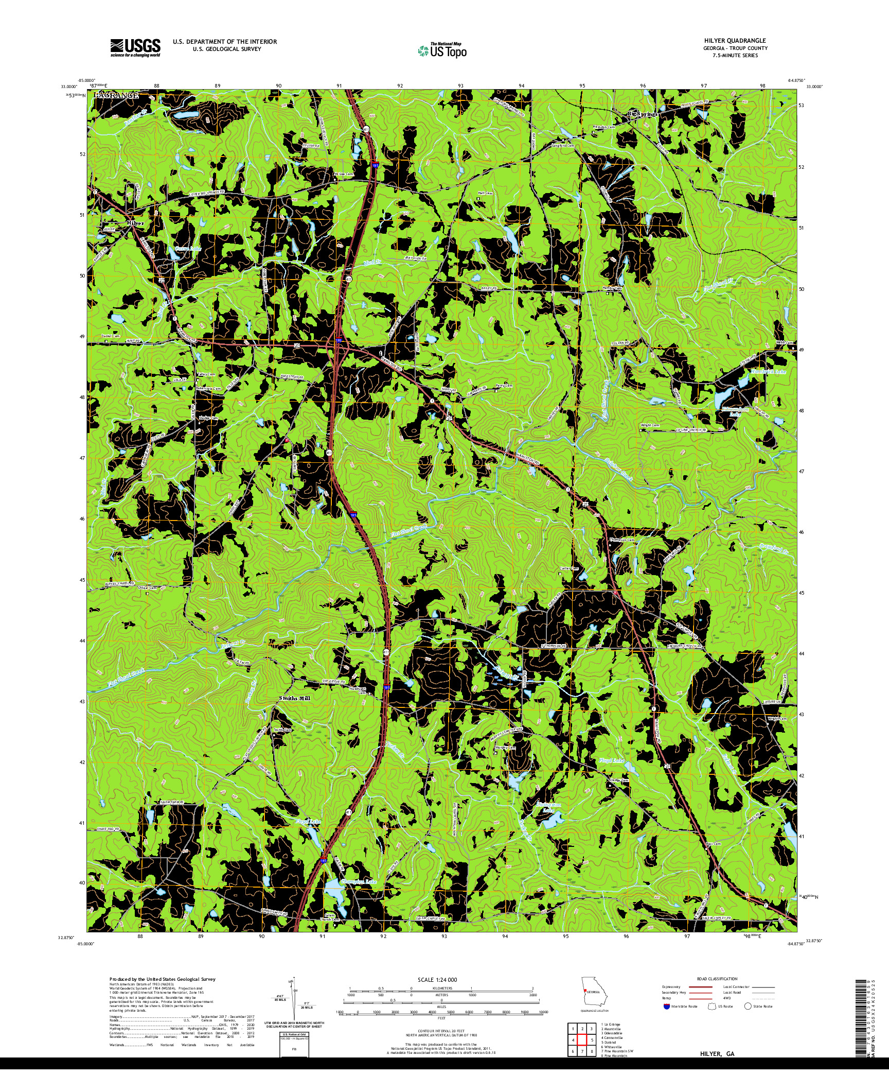 USGS US TOPO 7.5-MINUTE MAP FOR HILYER, GA 2020