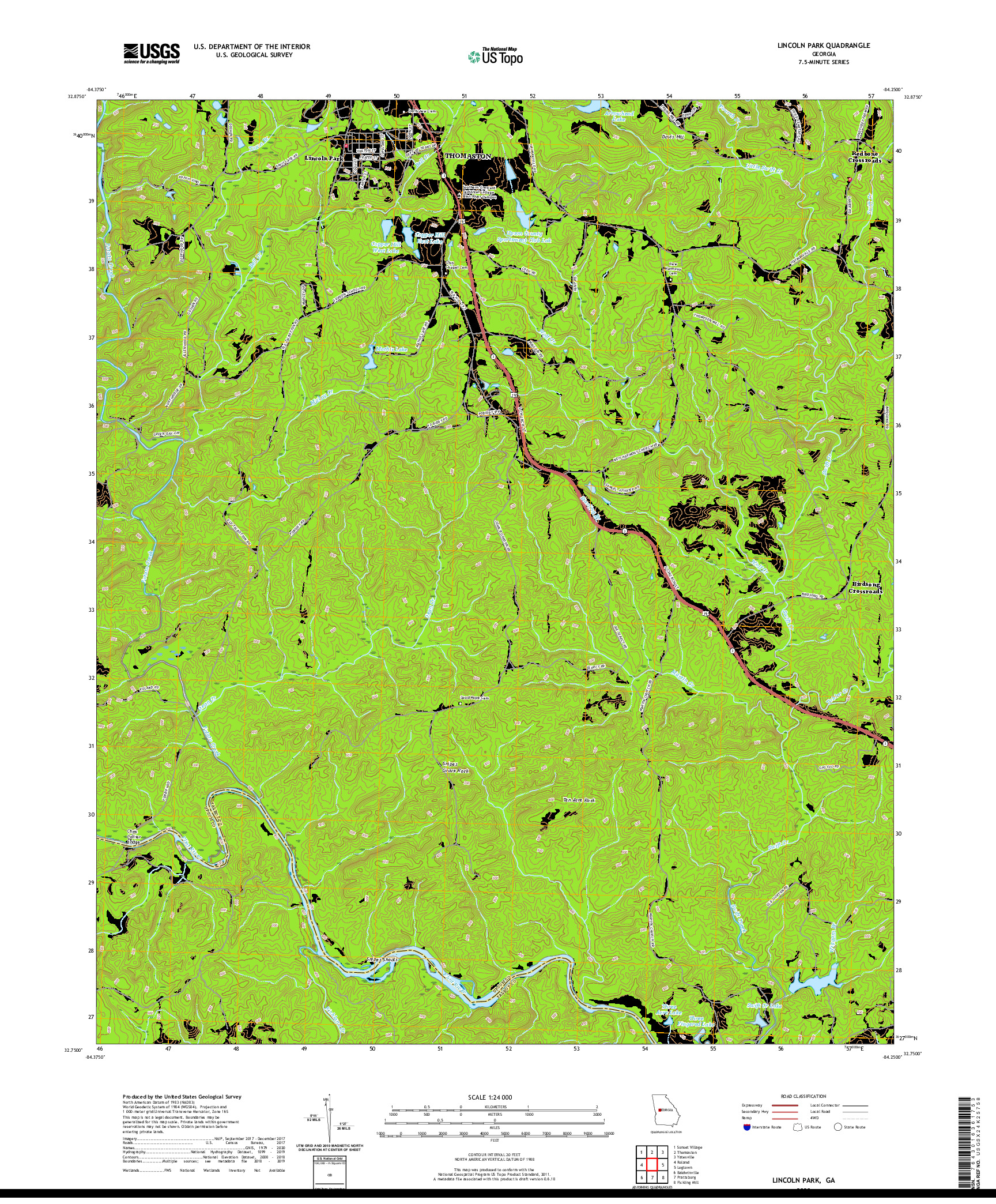 USGS US TOPO 7.5-MINUTE MAP FOR LINCOLN PARK, GA 2020