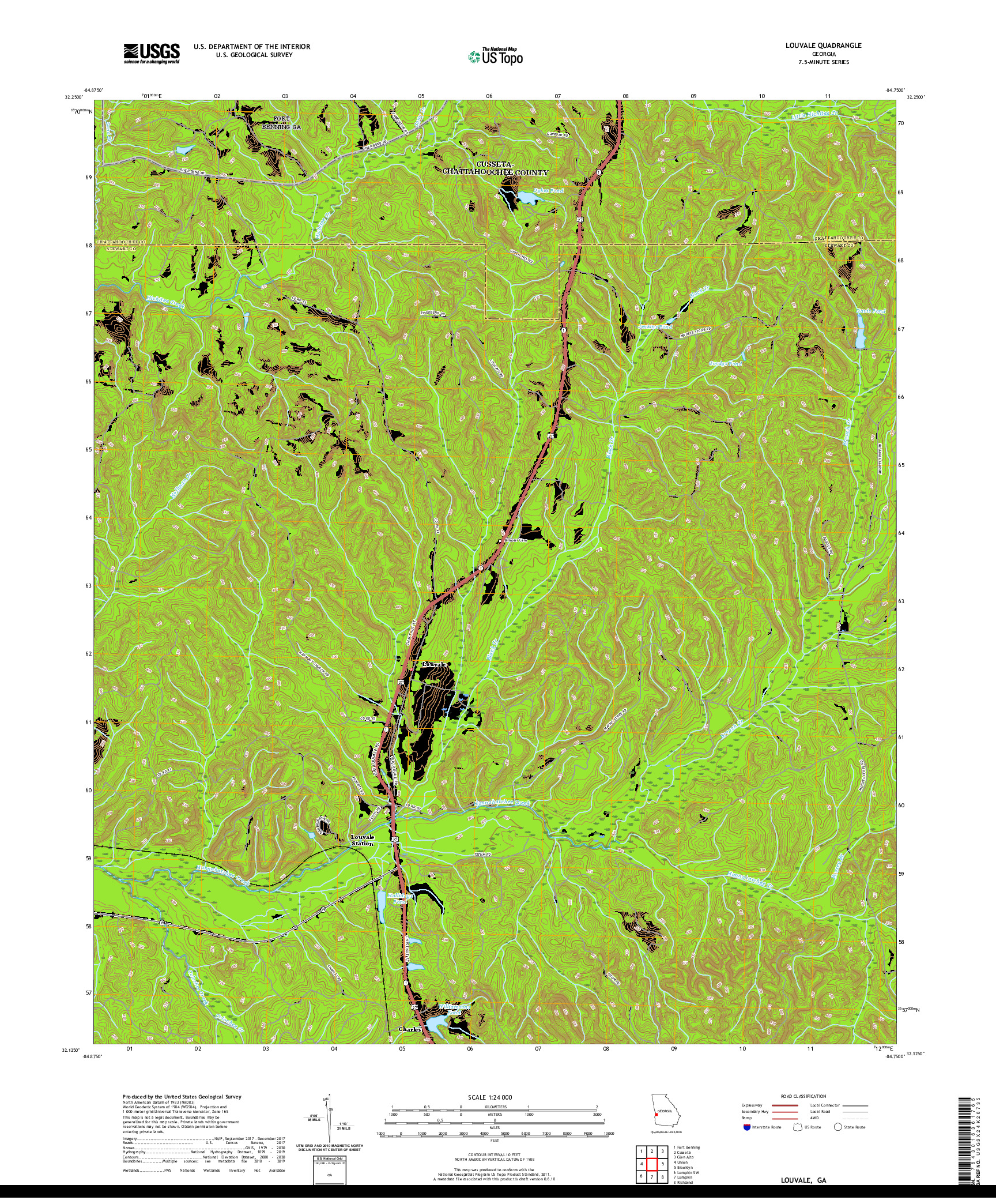 USGS US TOPO 7.5-MINUTE MAP FOR LOUVALE, GA 2020