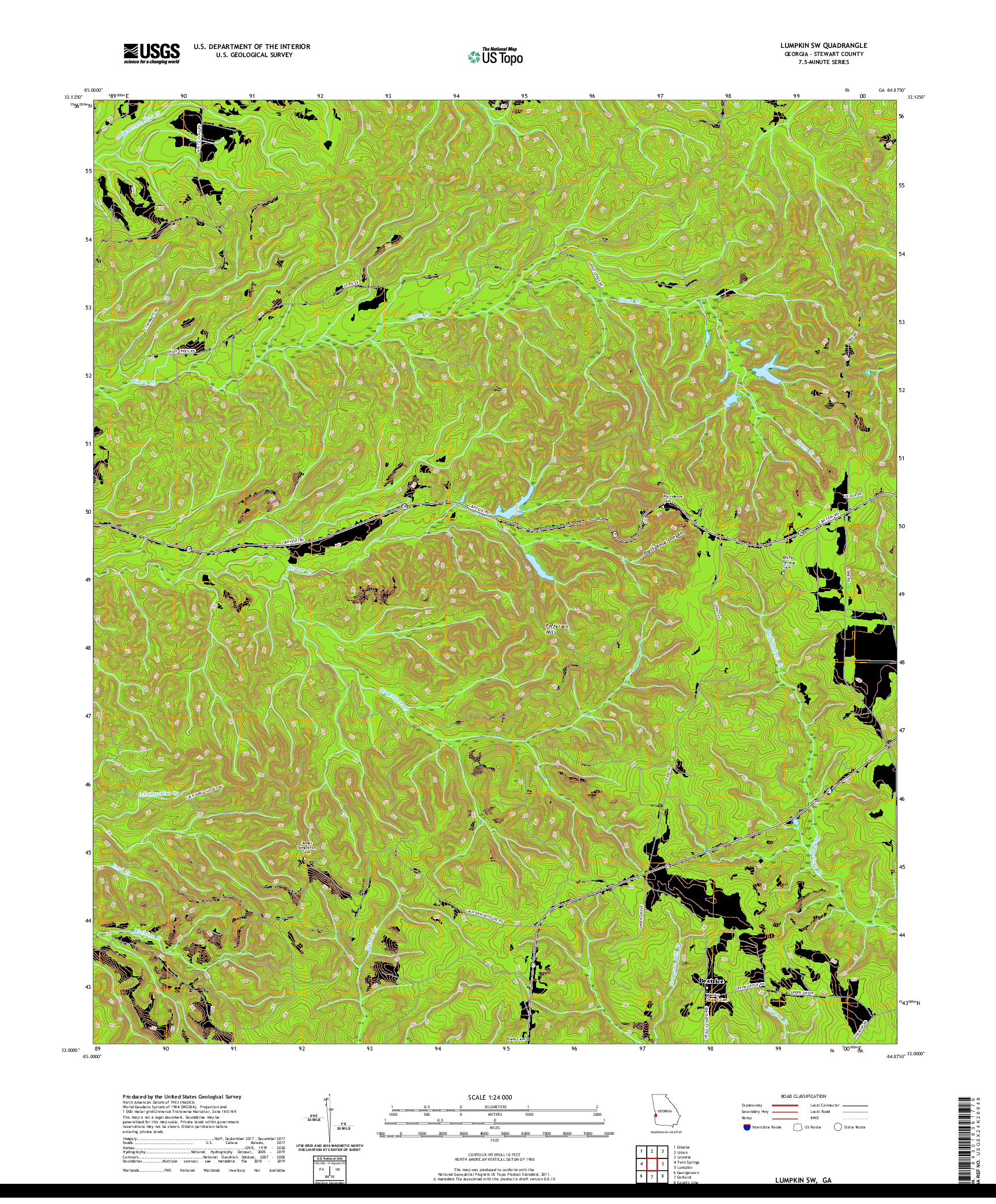 USGS US TOPO 7.5-MINUTE MAP FOR LUMPKIN SW, GA 2020