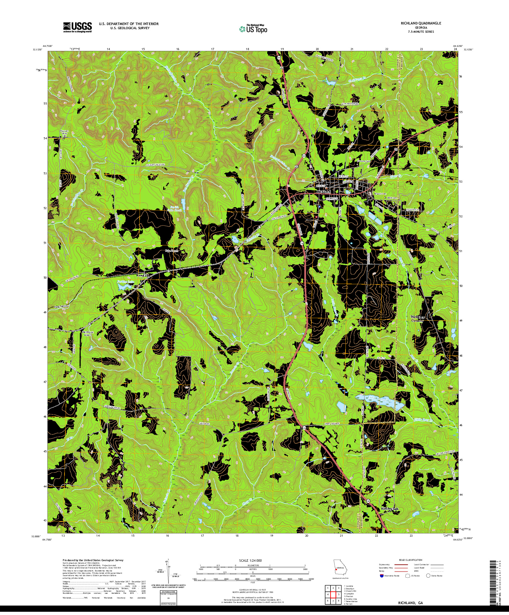 USGS US TOPO 7.5-MINUTE MAP FOR RICHLAND, GA 2020
