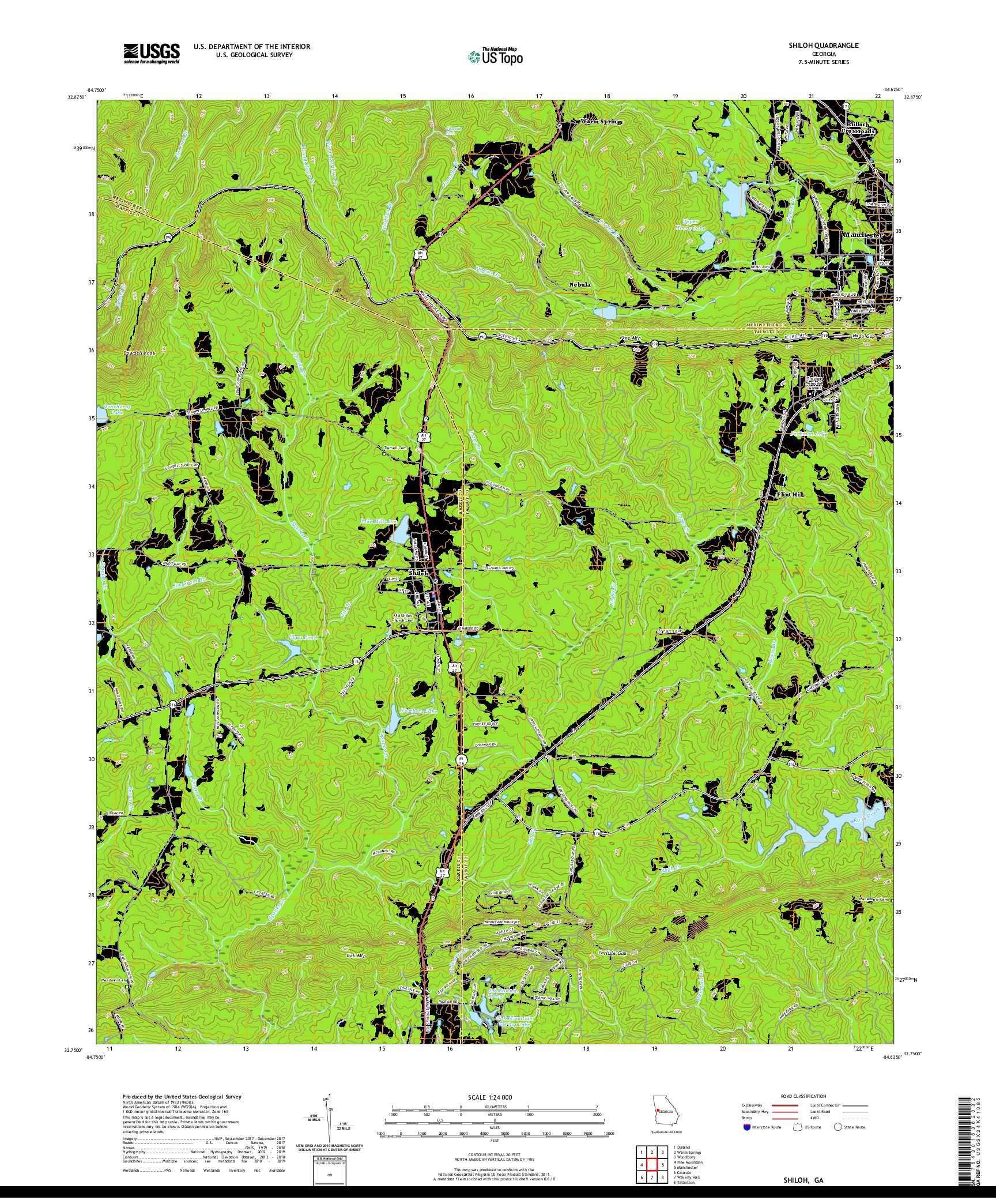 USGS US TOPO 7.5-MINUTE MAP FOR SHILOH, GA 2020