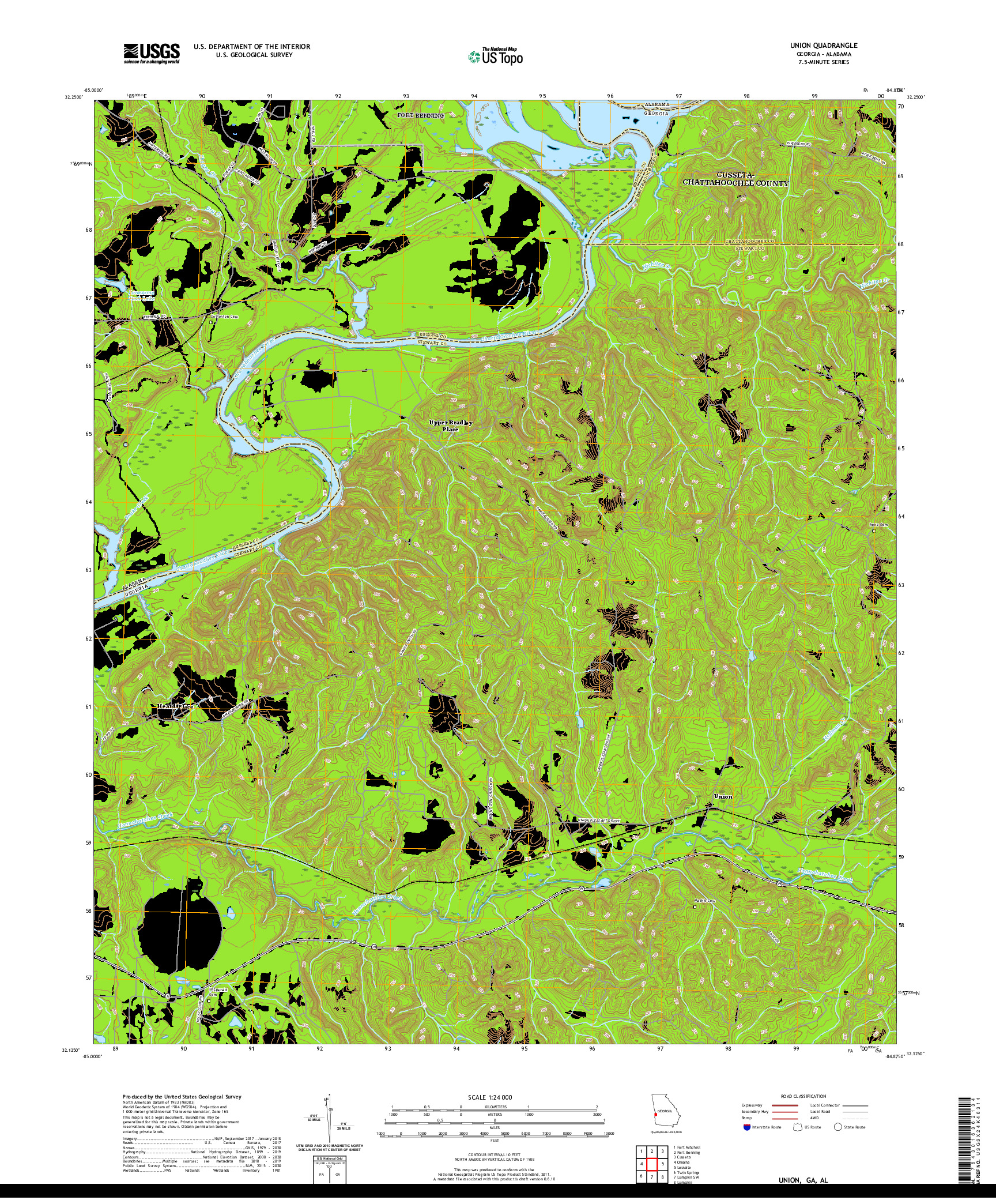 USGS US TOPO 7.5-MINUTE MAP FOR UNION, GA,AL 2020