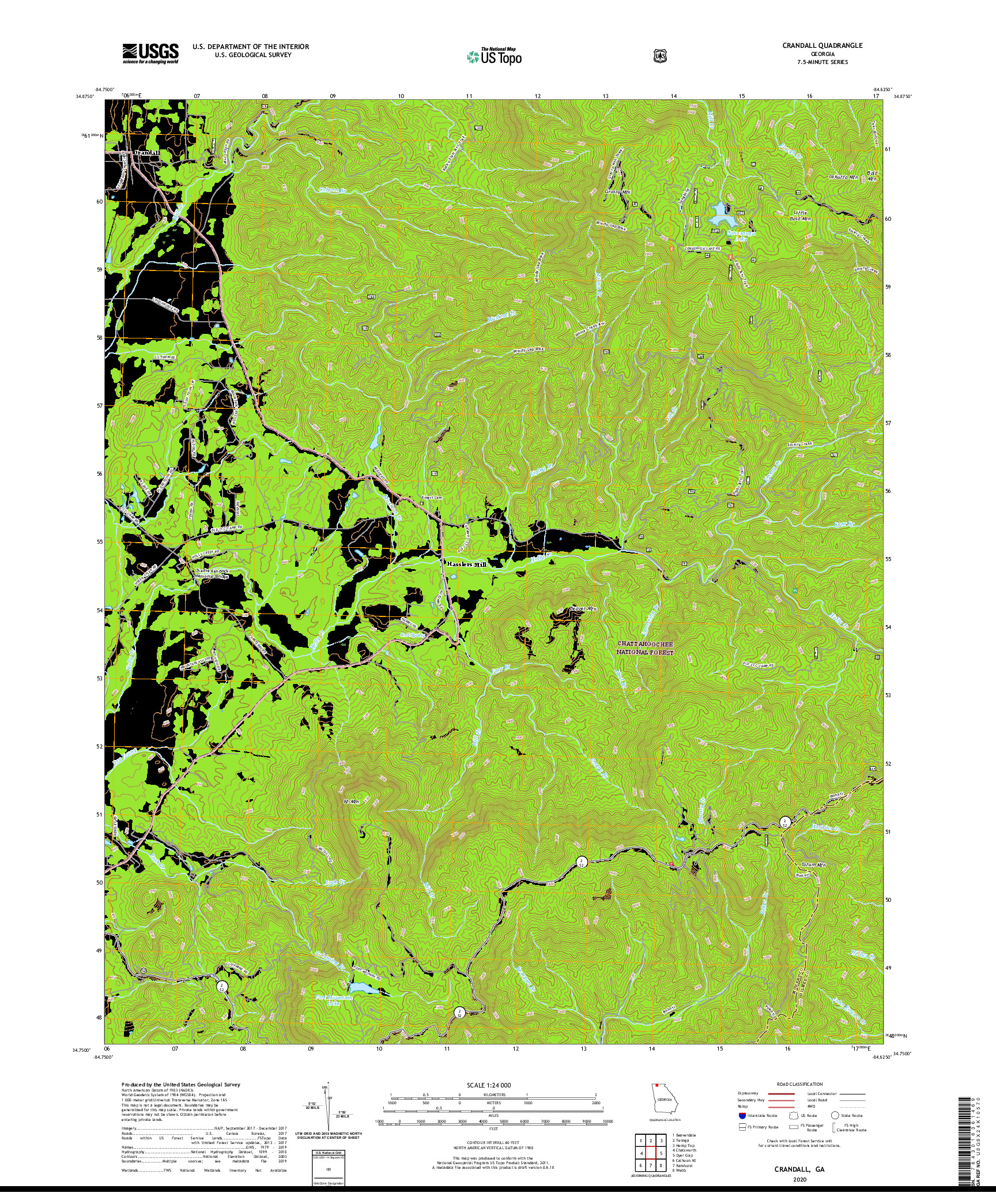 USGS US TOPO 7.5-MINUTE MAP FOR CRANDALL, GA 2020