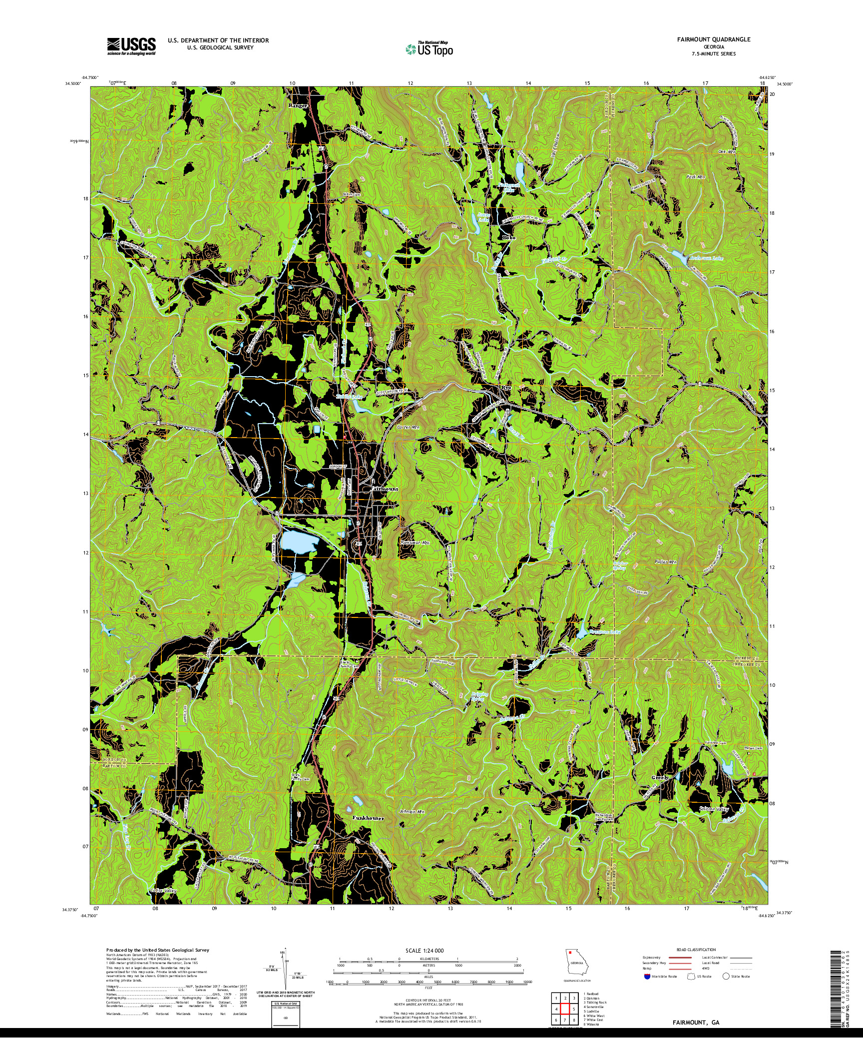 USGS US TOPO 7.5-MINUTE MAP FOR FAIRMOUNT, GA 2020