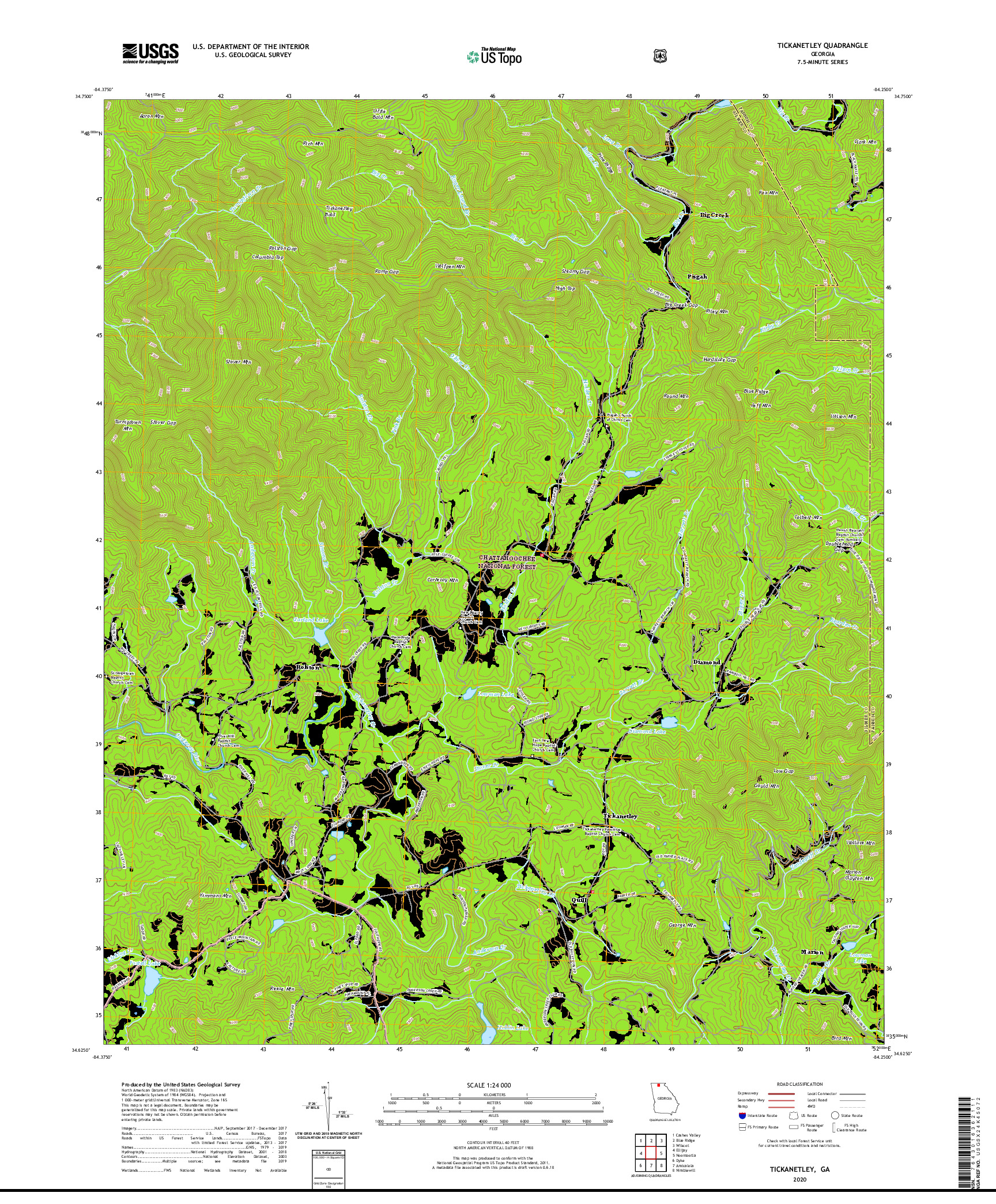 USGS US TOPO 7.5-MINUTE MAP FOR TICKANETLEY, GA 2020