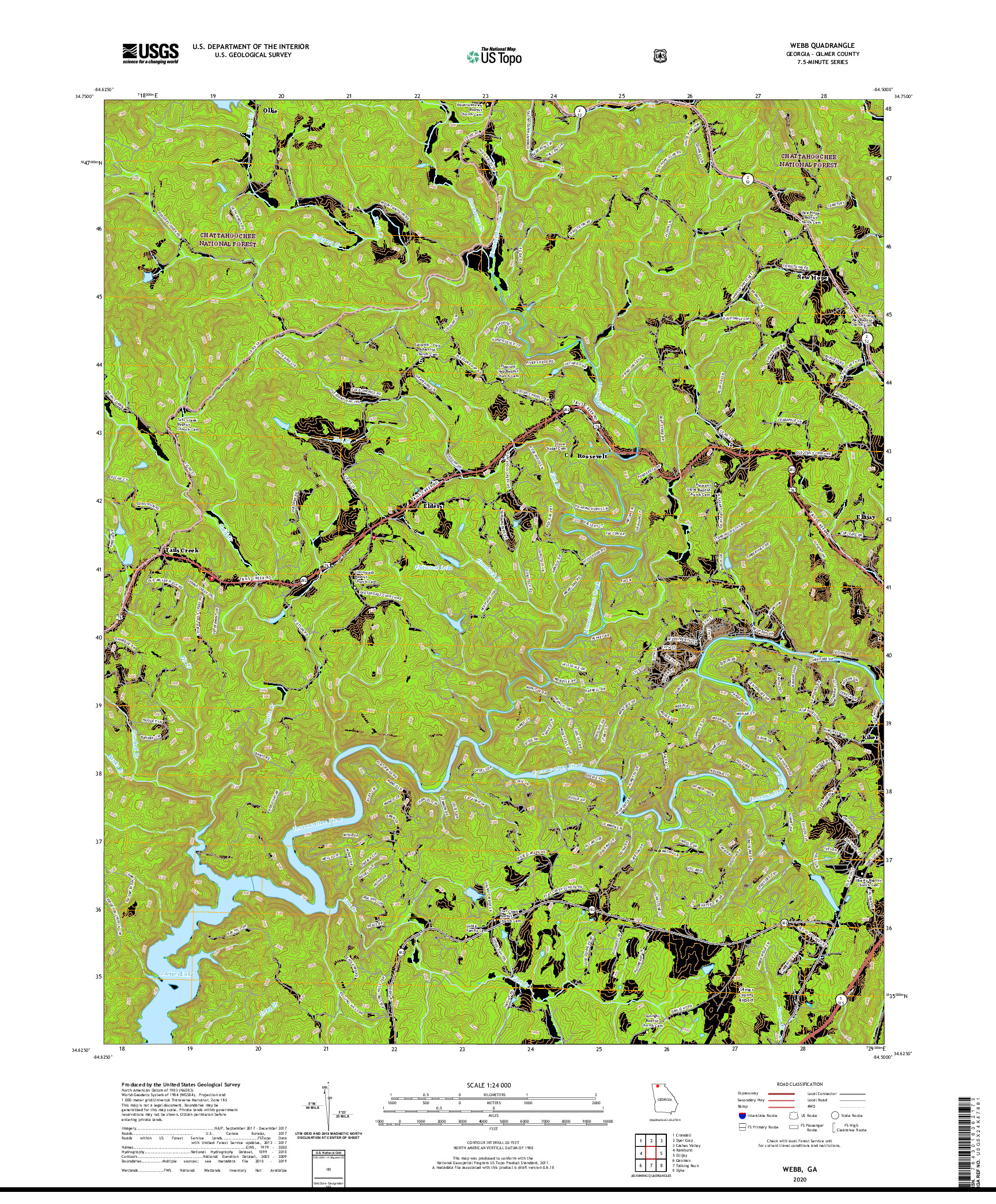 USGS US TOPO 7.5-MINUTE MAP FOR WEBB, GA 2020