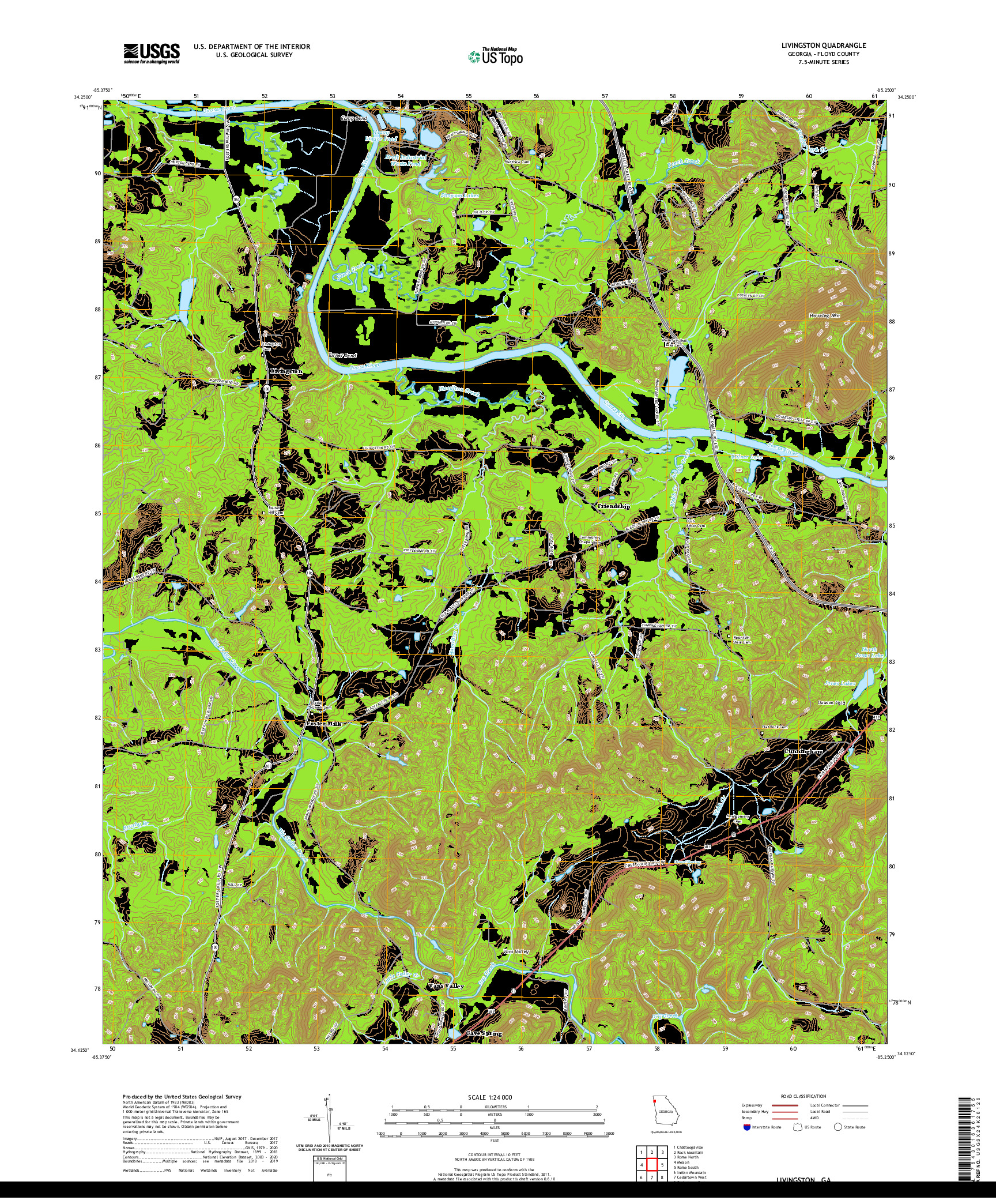 USGS US TOPO 7.5-MINUTE MAP FOR LIVINGSTON, GA 2020