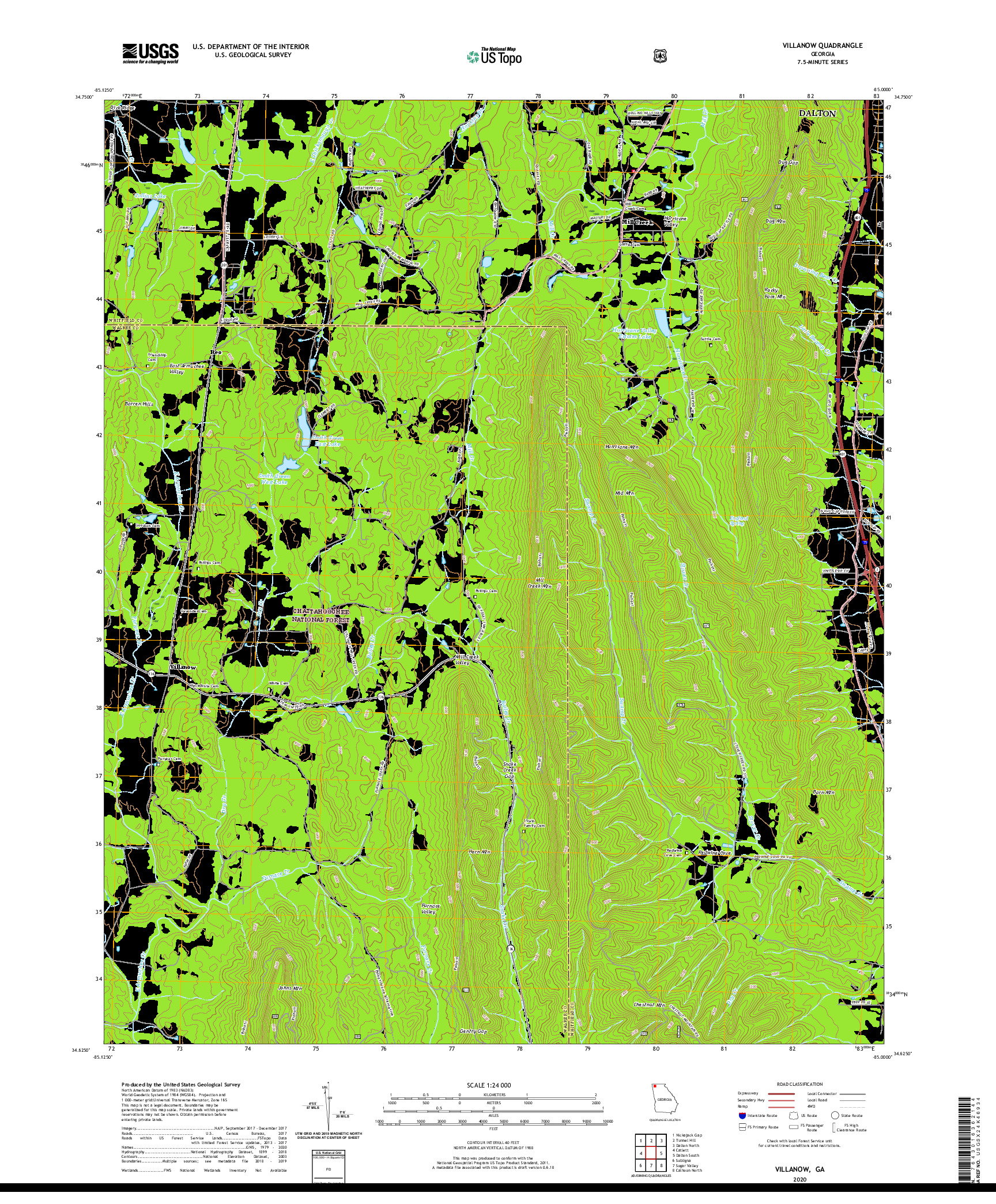 USGS US TOPO 7.5-MINUTE MAP FOR VILLANOW, GA 2020