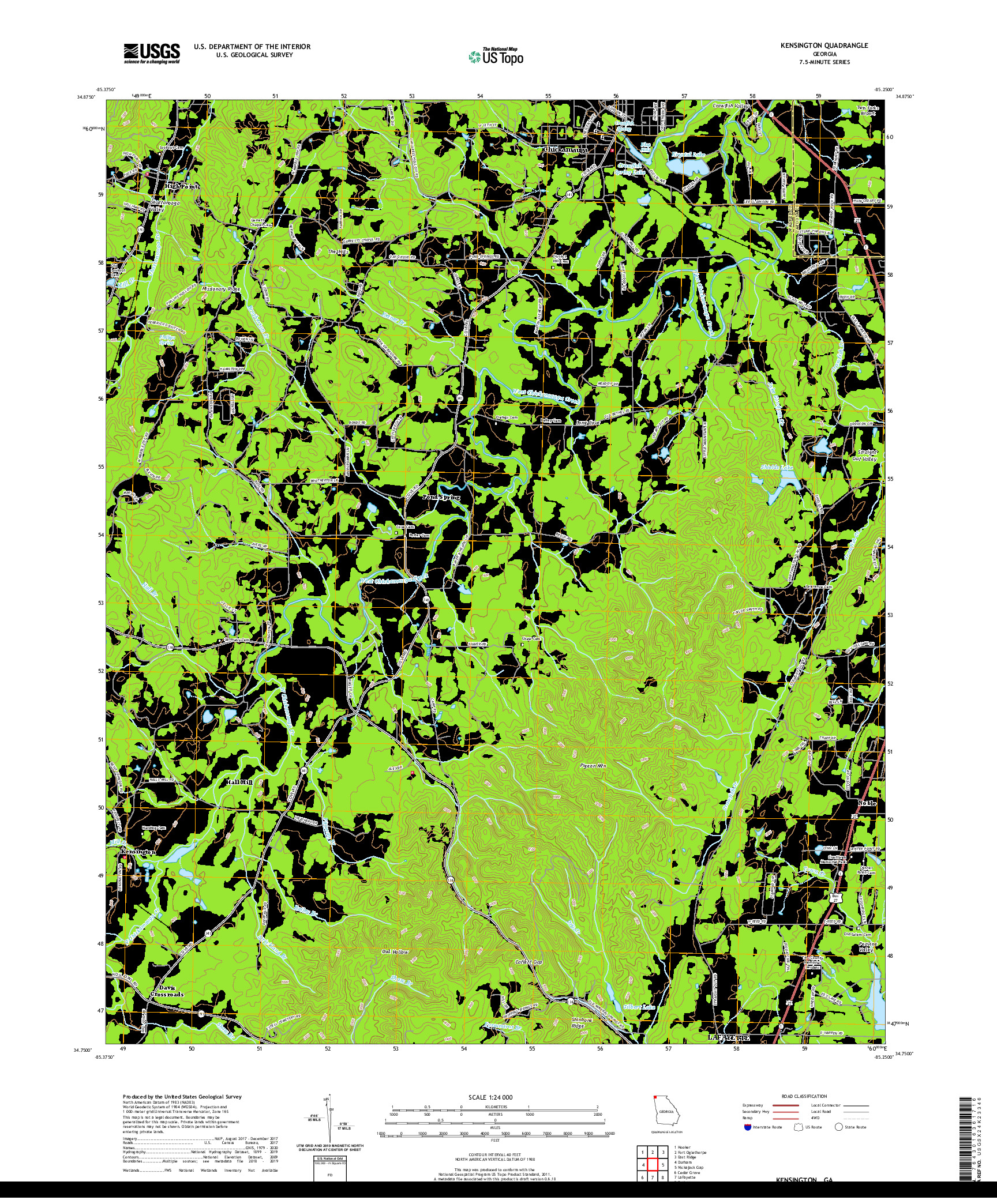 USGS US TOPO 7.5-MINUTE MAP FOR KENSINGTON, GA 2020