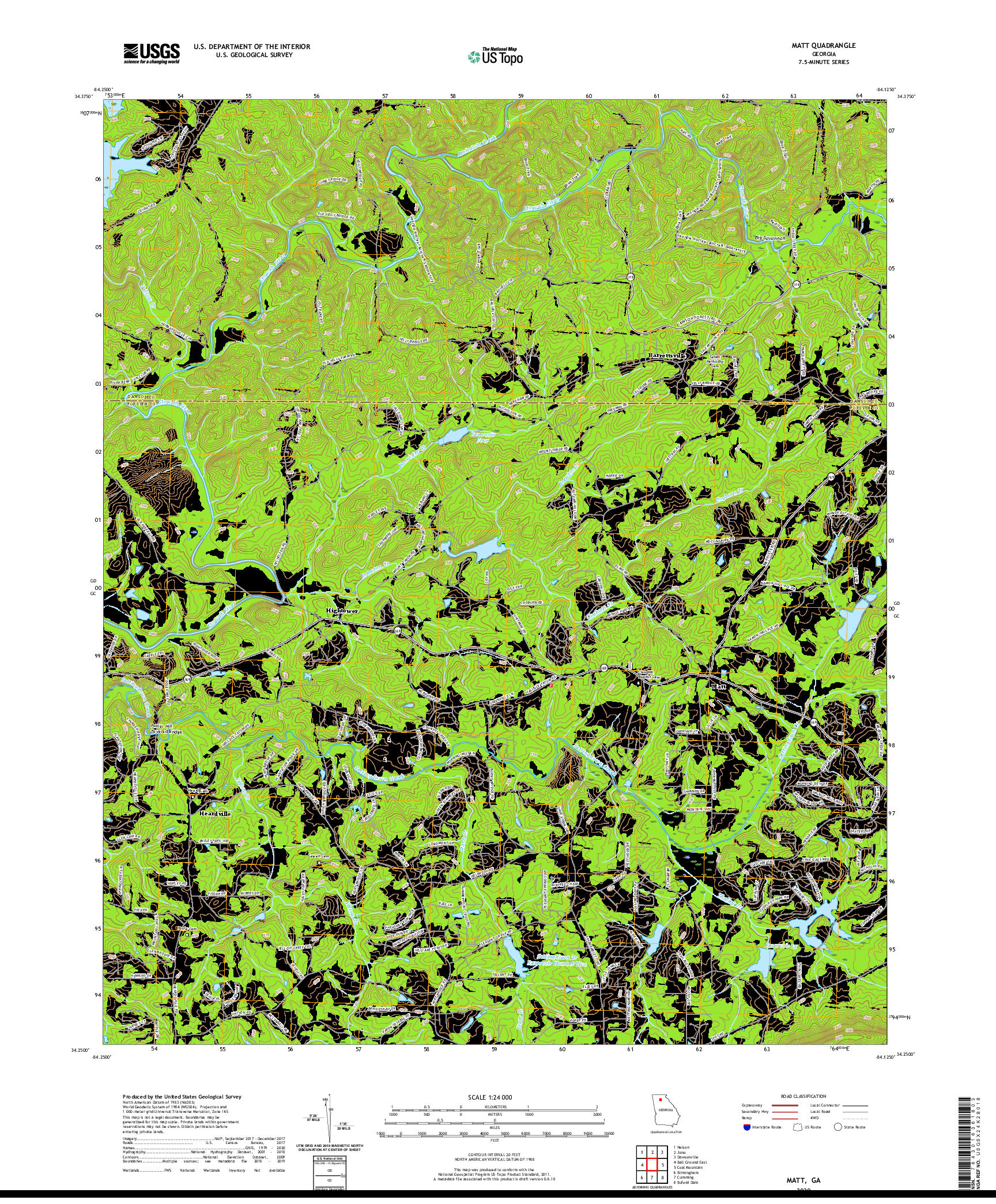 USGS US TOPO 7.5-MINUTE MAP FOR MATT, GA 2020