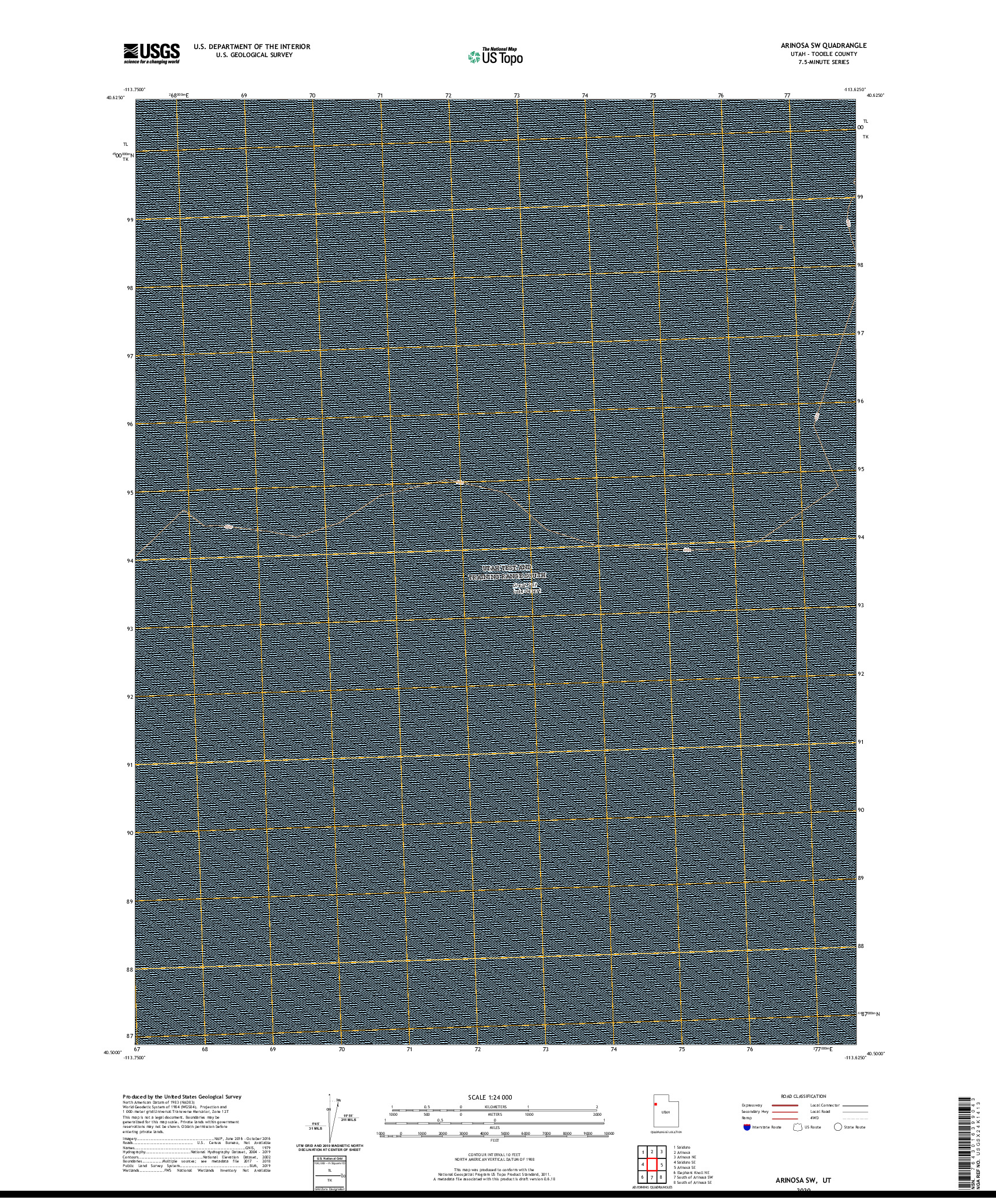 USGS US TOPO 7.5-MINUTE MAP FOR ARINOSA SW, UT 2020