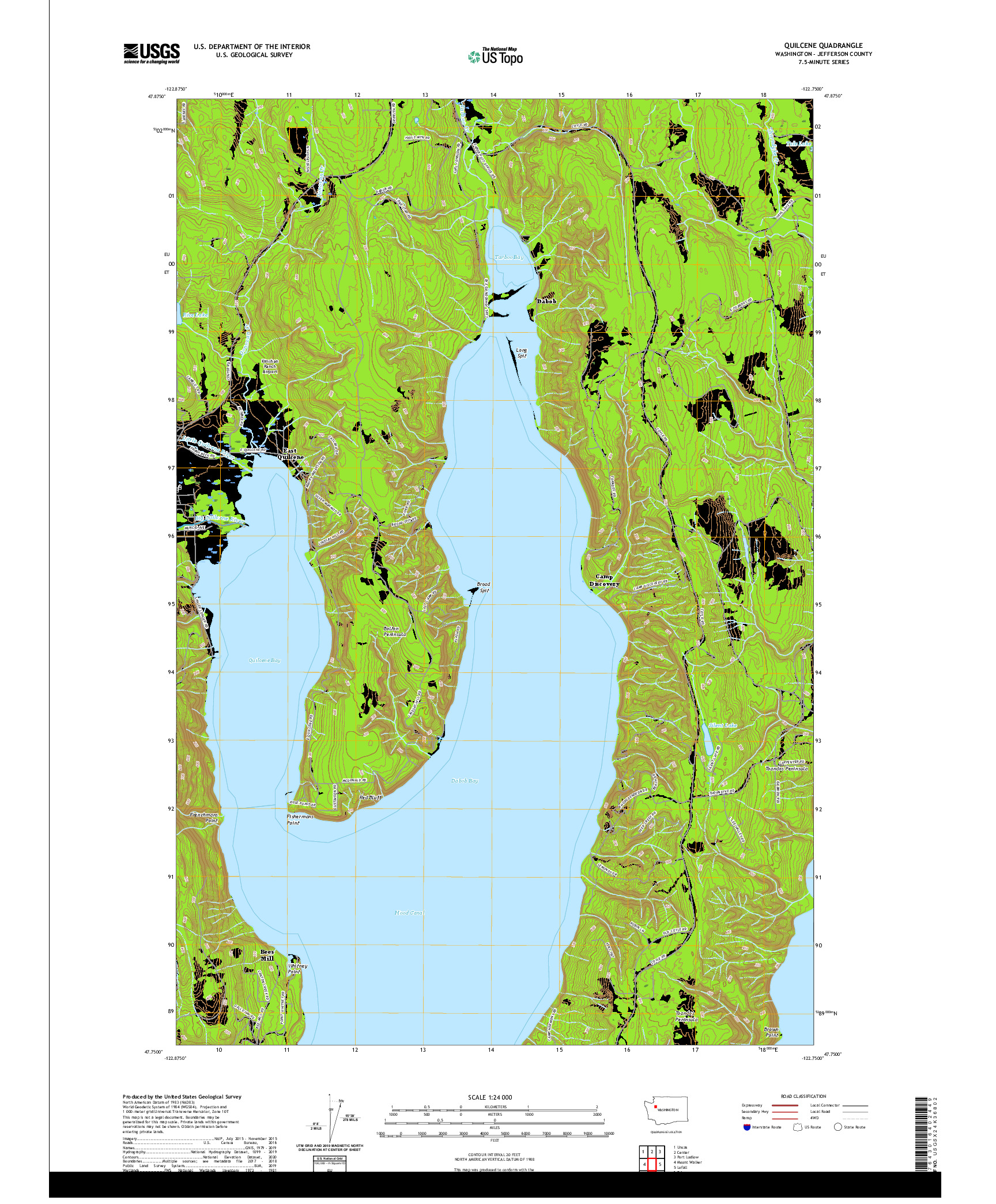 USGS US TOPO 7.5-MINUTE MAP FOR QUILCENE, WA 2020