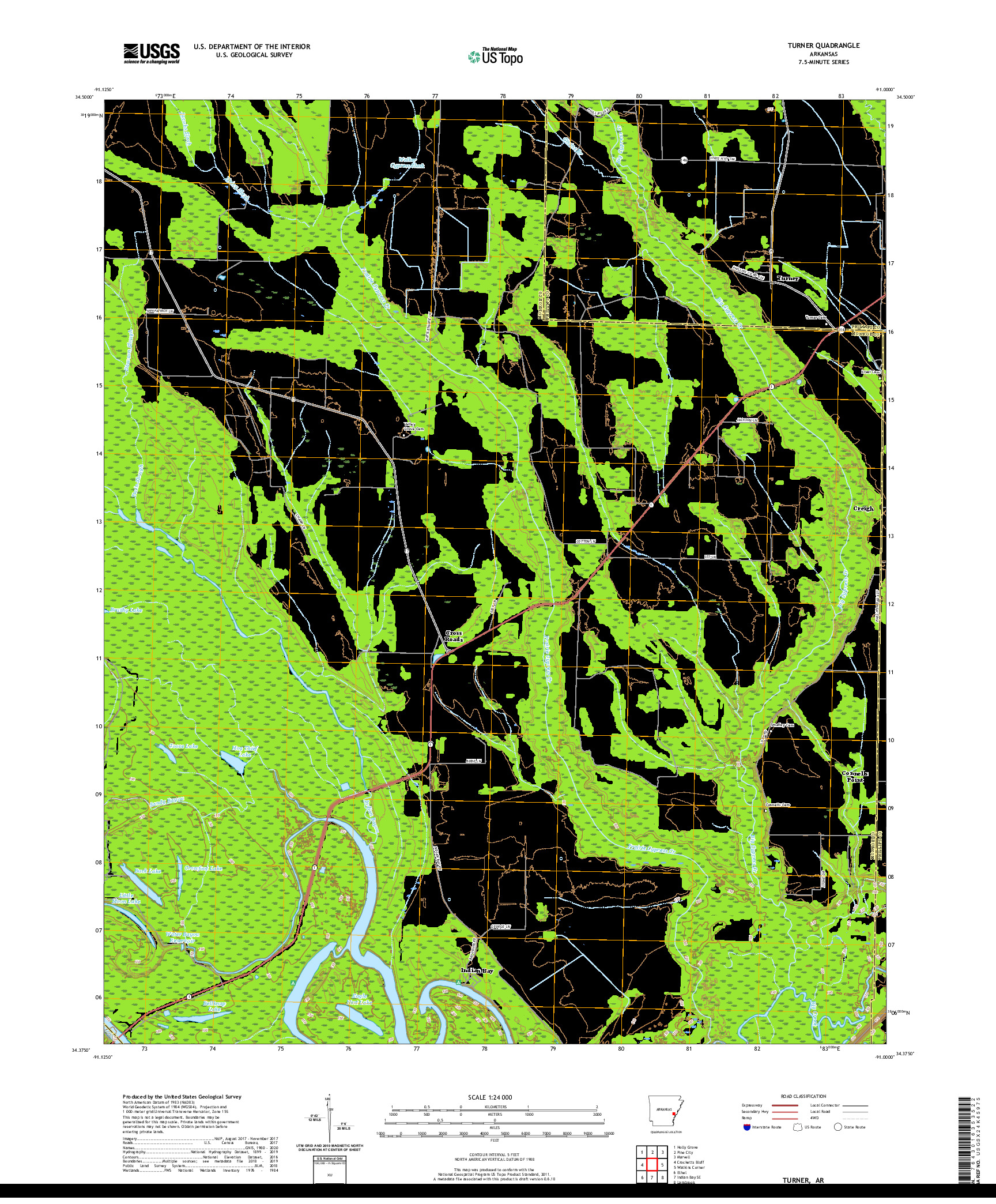 USGS US TOPO 7.5-MINUTE MAP FOR TURNER, AR 2020