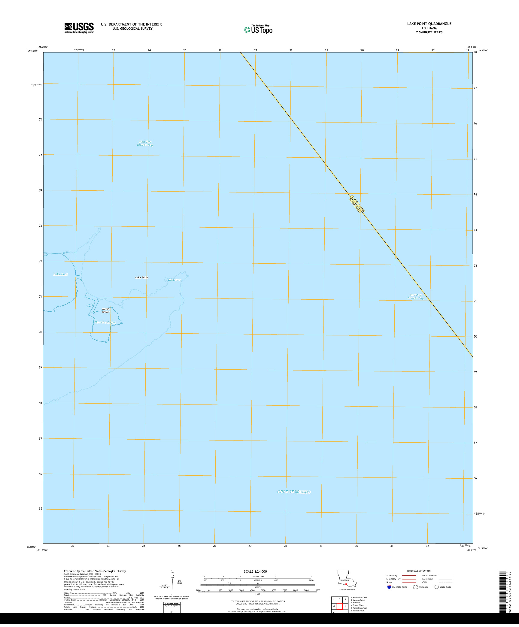 USGS US TOPO 7.5-MINUTE MAP FOR LAKE POINT, LA 2020