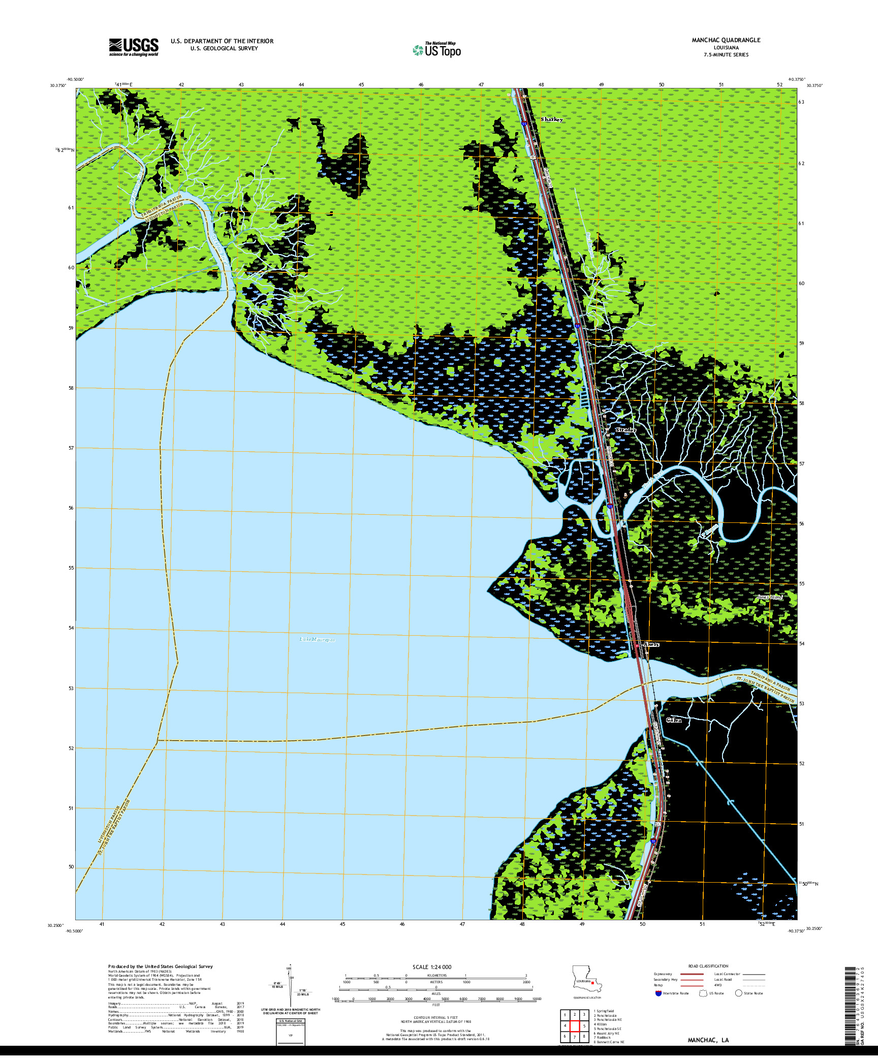 USGS US TOPO 7.5-MINUTE MAP FOR MANCHAC, LA 2020