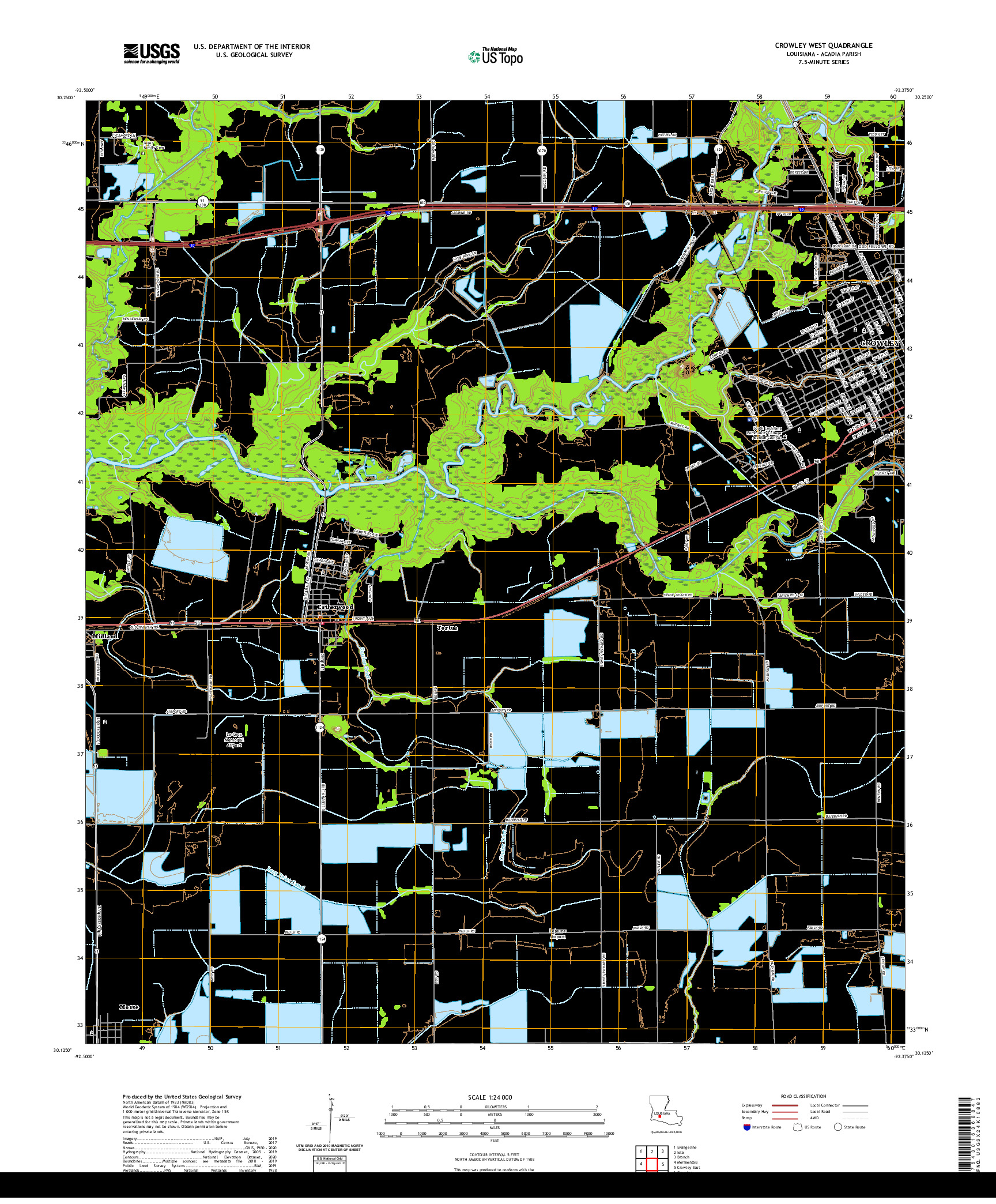 USGS US TOPO 7.5-MINUTE MAP FOR CROWLEY WEST, LA 2020