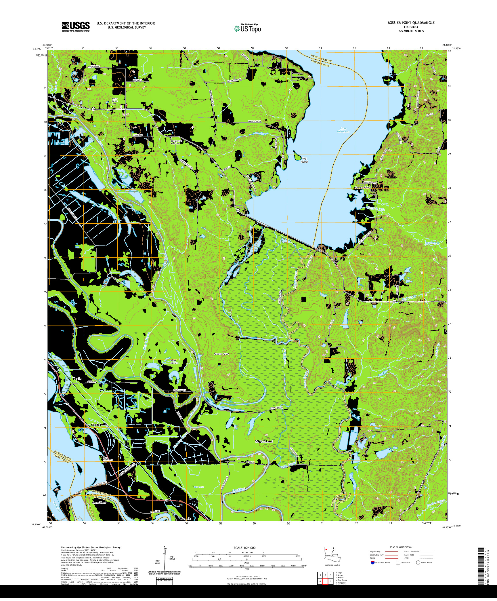USGS US TOPO 7.5-MINUTE MAP FOR BOSSIER POINT, LA 2020